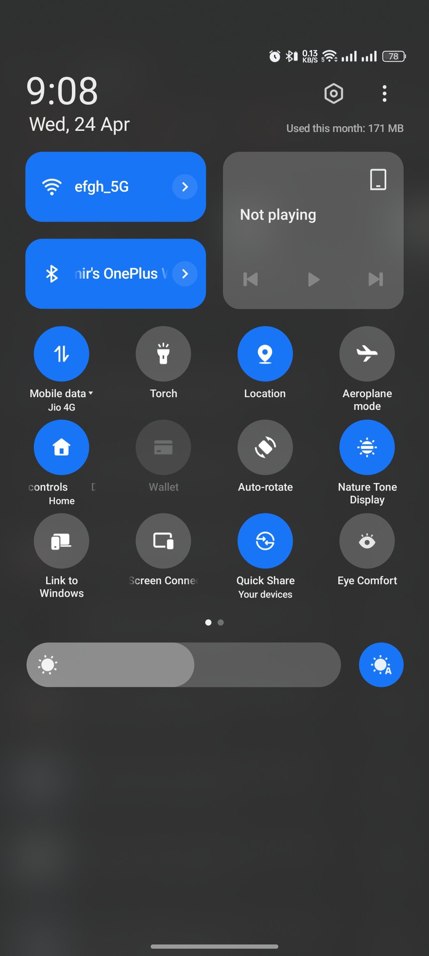 OnePlus Open Quick settings on old update (1)
