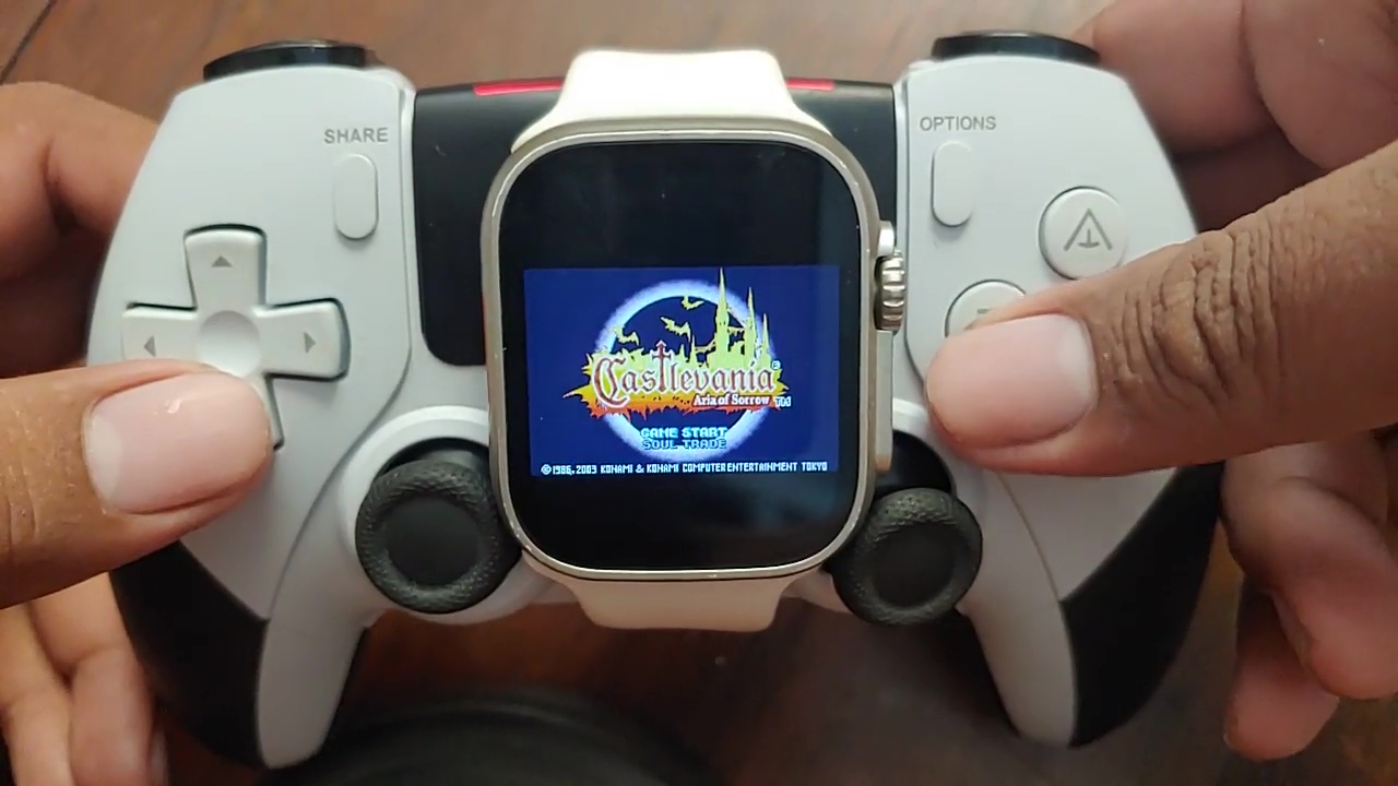 Playing Game Boy Advance emulator game on Android smartwatch