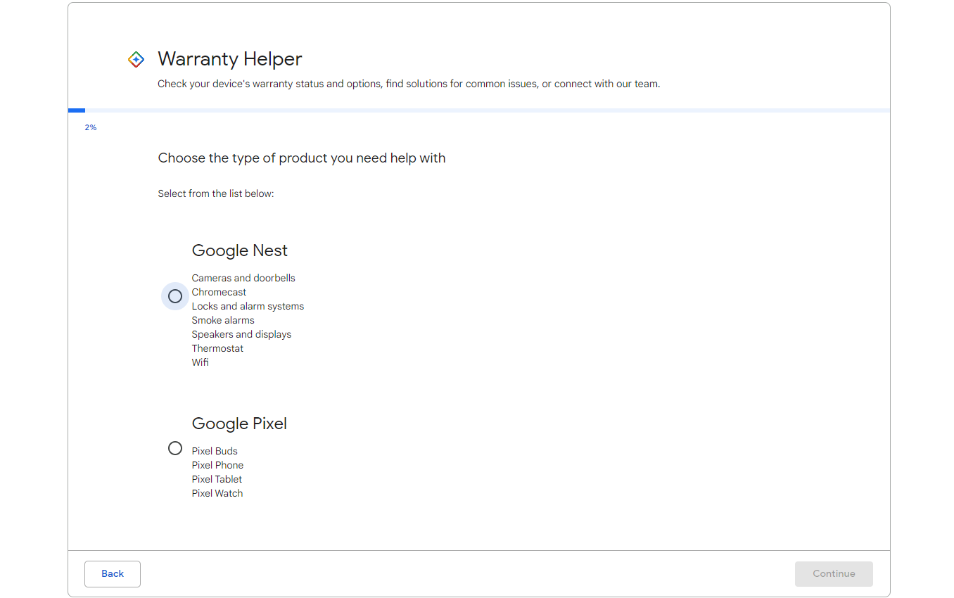 Google Pixel Warranty helper tool