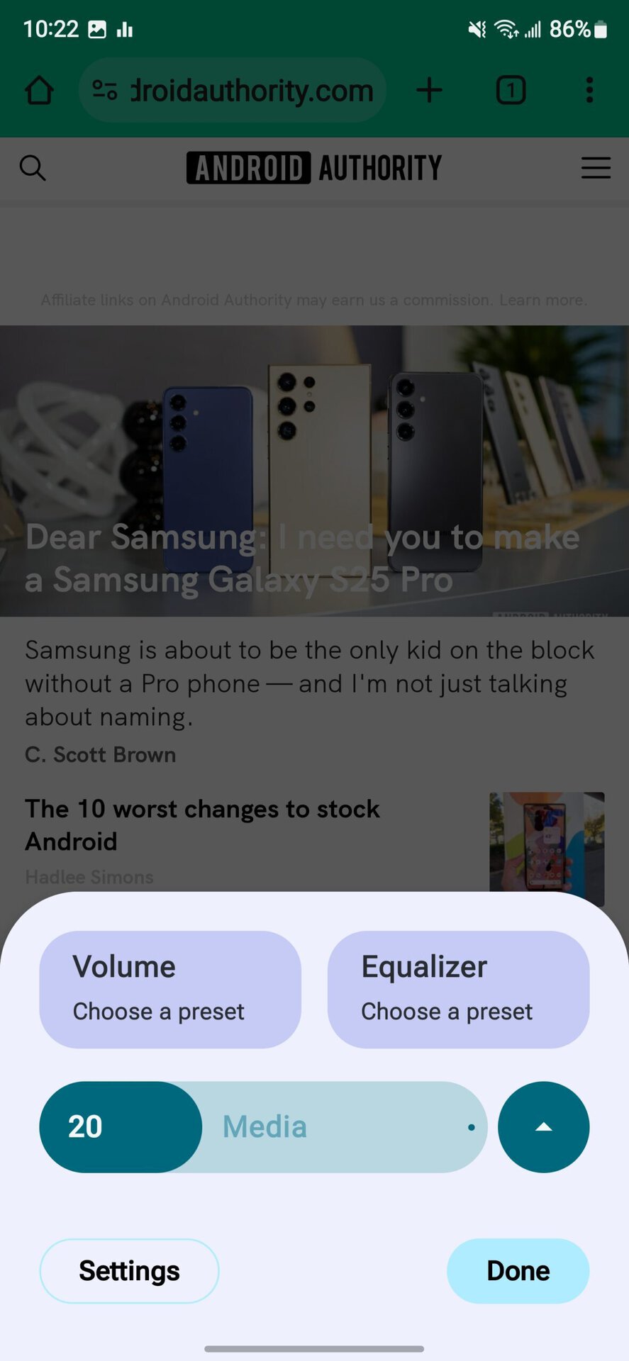 This app brings Android 15’s new volume panel to any device