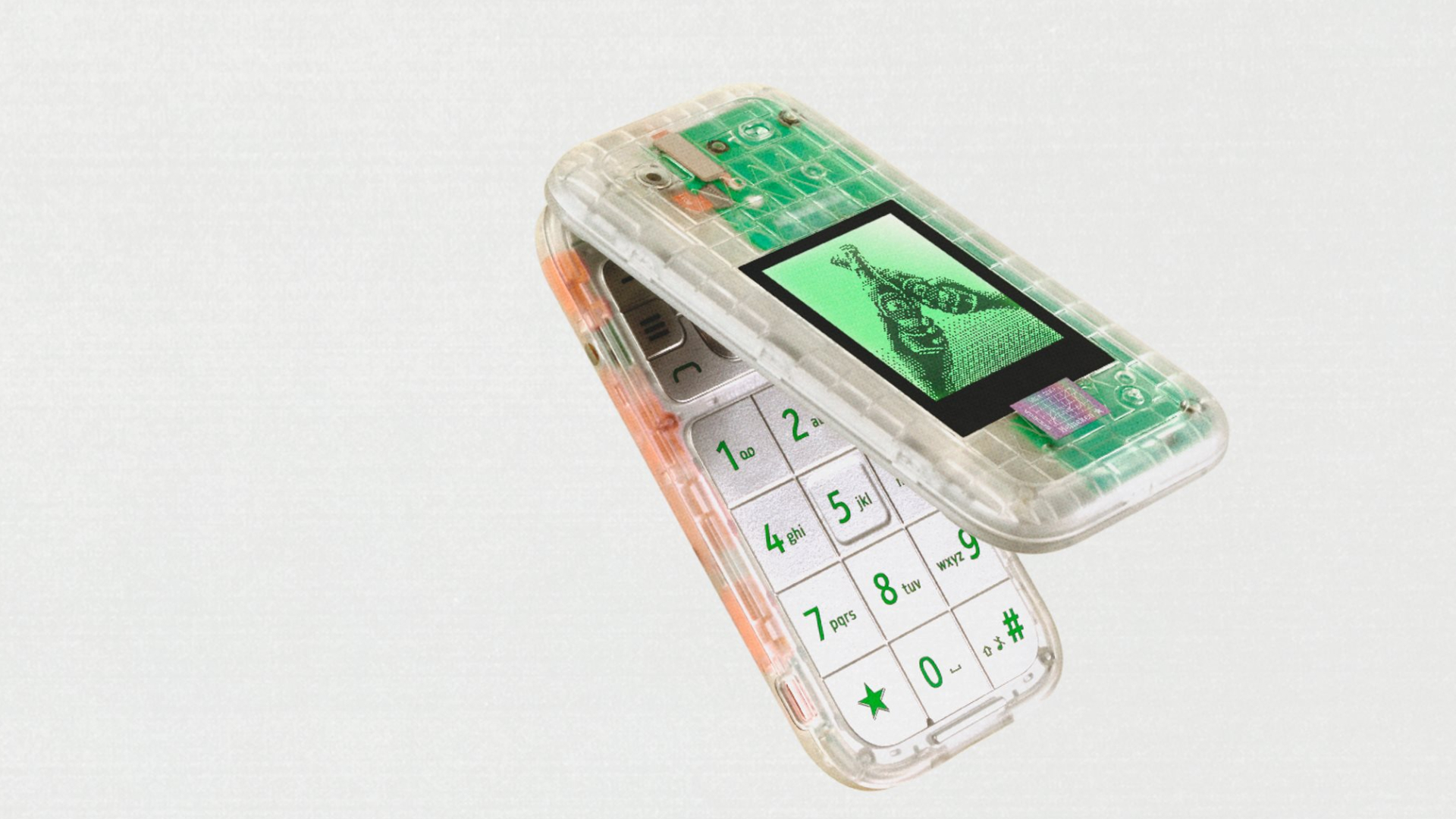 The Boring Phone is a with a transparent flip phone that takes me back to my childhood