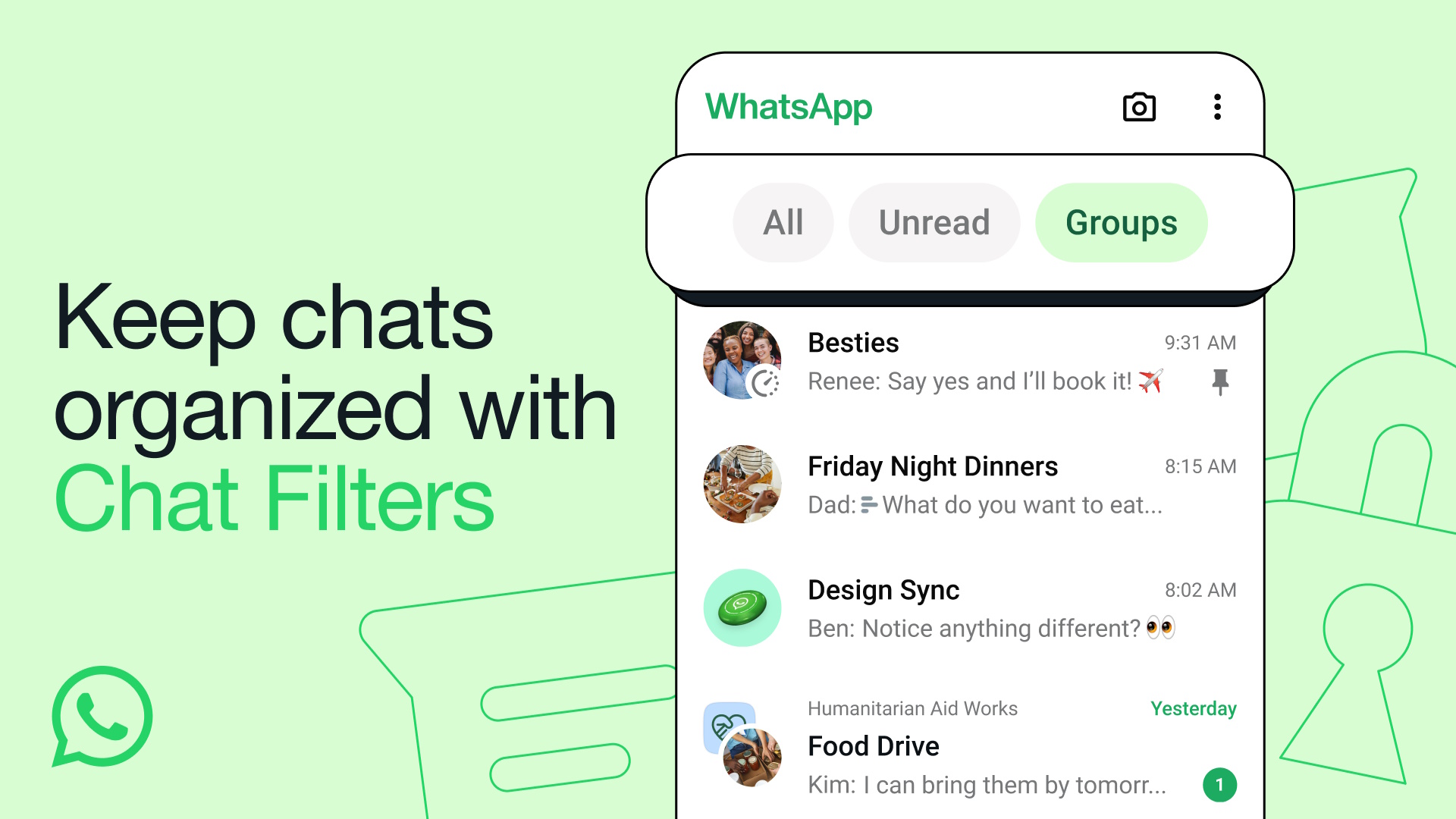 Filtros de chat de WhatsApp