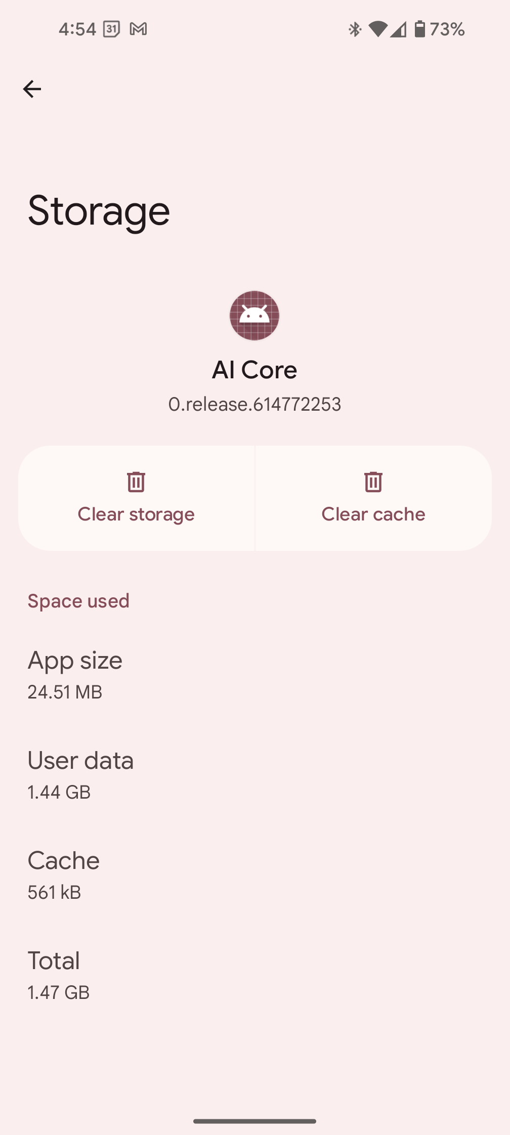 android app storage ai core