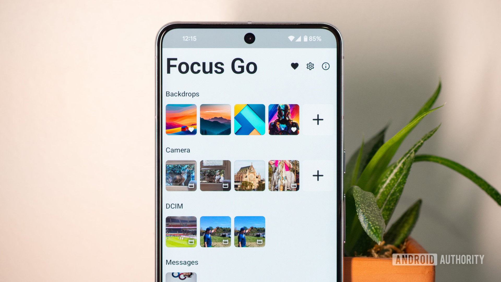 application de galerie Focus Go sur téléphone