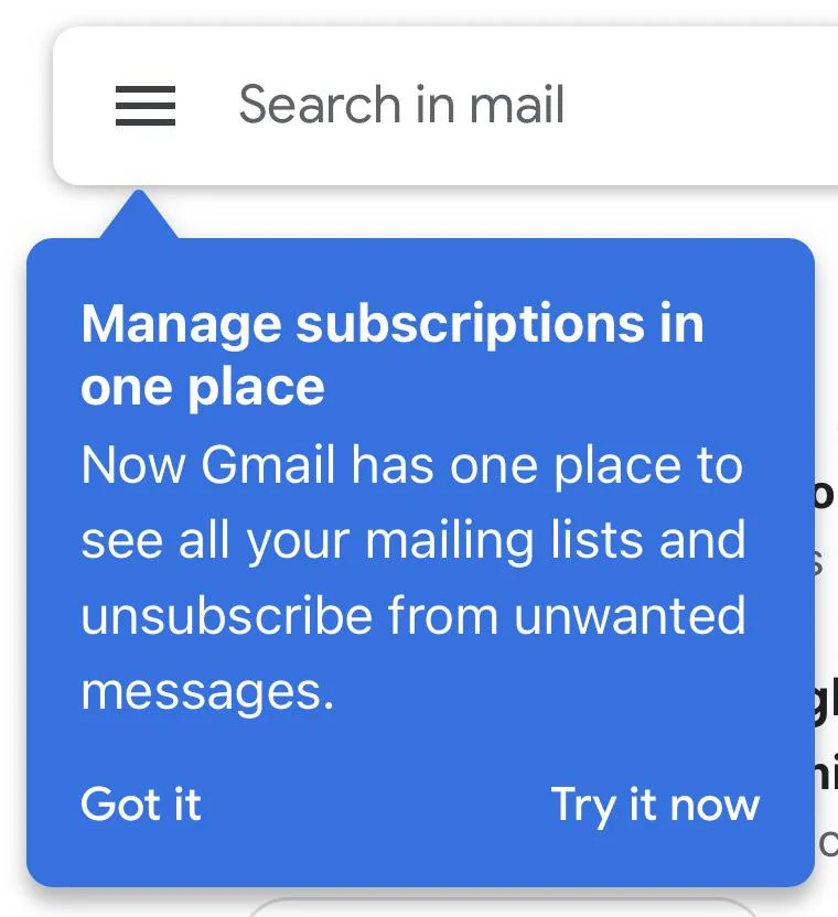 gmail going to introduce manage subscriptions in one place
