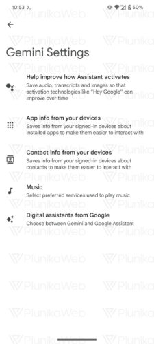 google gemini assistant music service provider setting