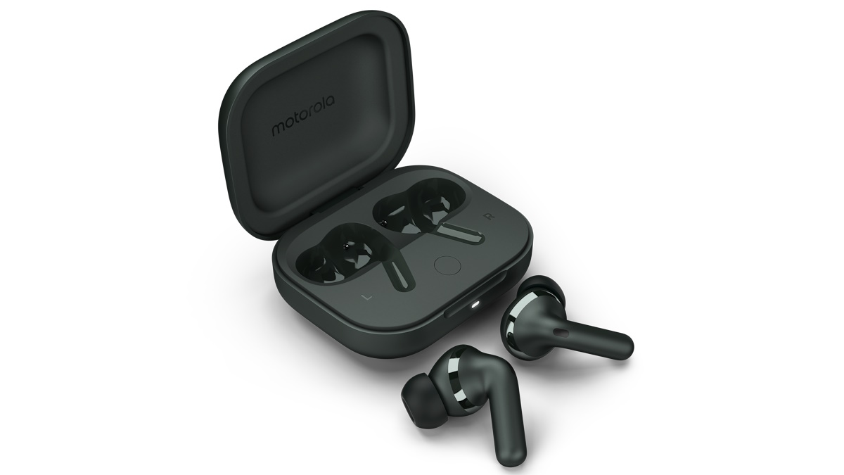 moto buds plus Forest Grey Side by Side With Case