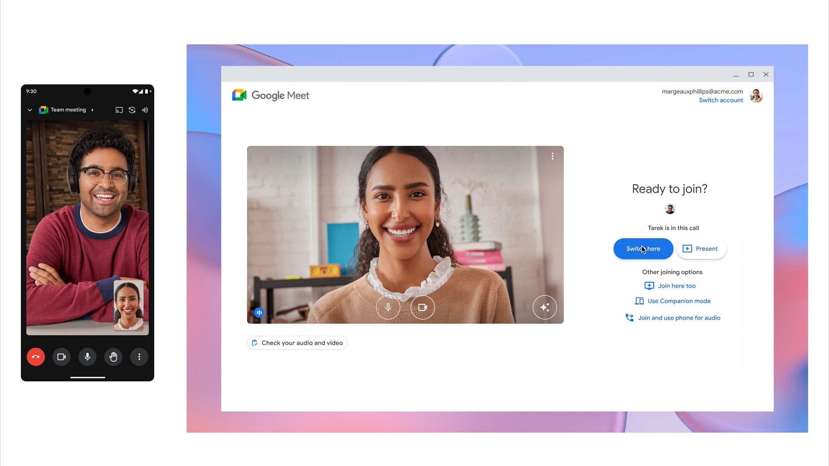 Google Meet seamless device transfer how-to
