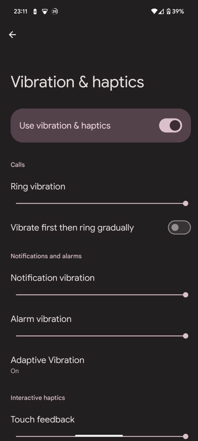 Android 15 can automatically adjust vibration strength on Pixels