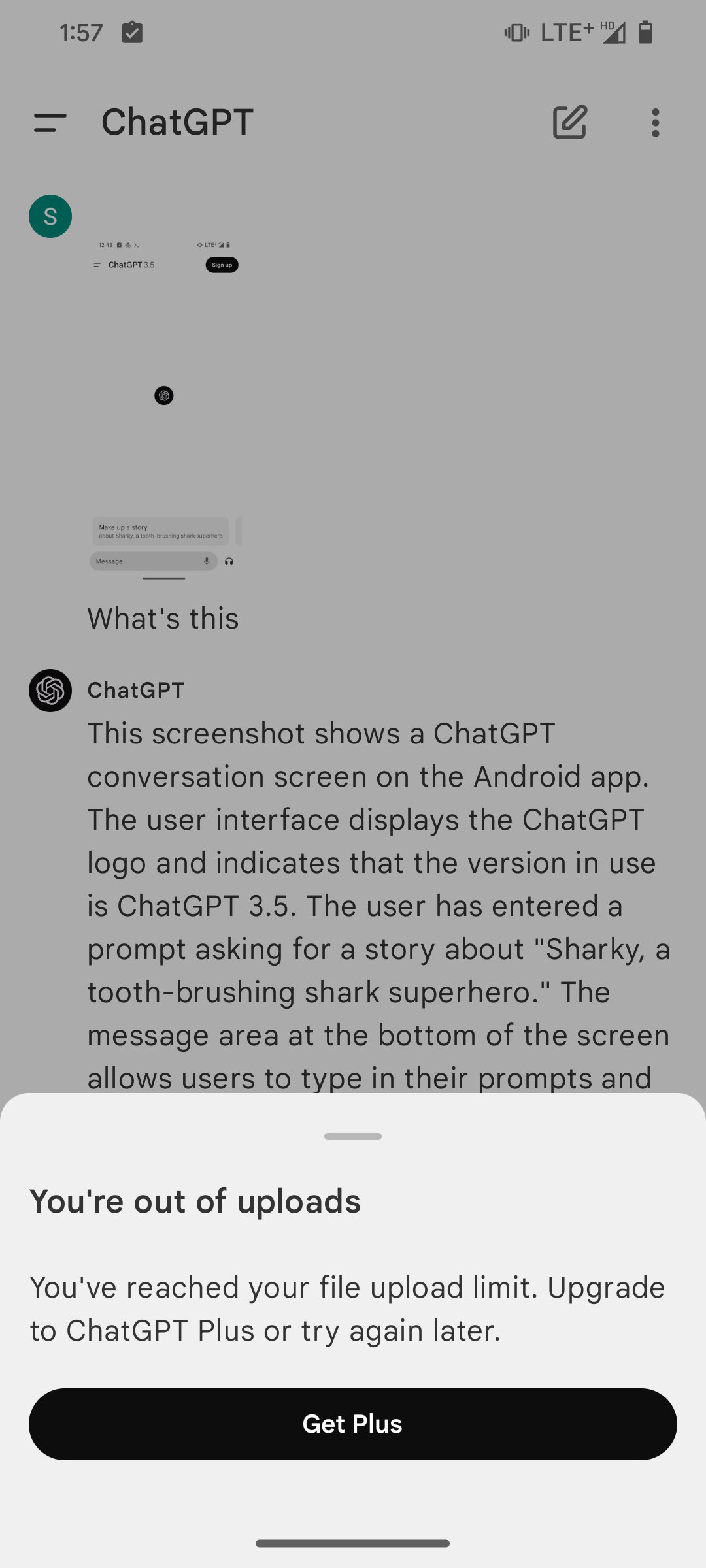 ChatGPT app image upload