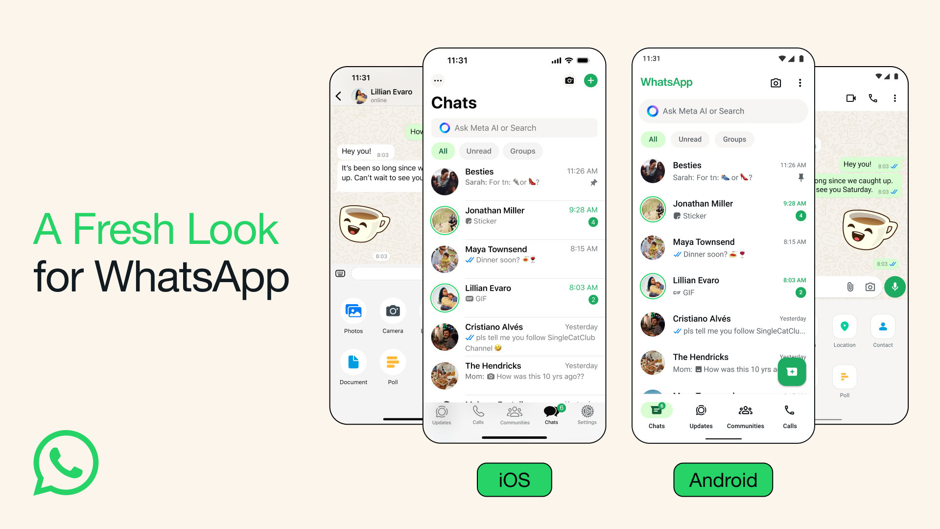 WhatsApp претерпевает серьезные изменения, вводит новые цвета, значки и улучшенный темный режим.