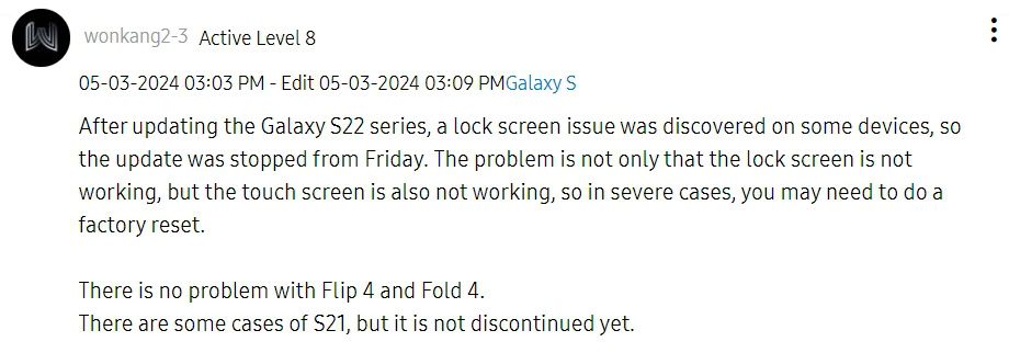 Galaxy S22’s A single UI 6.1 replace halted attributable to a bug