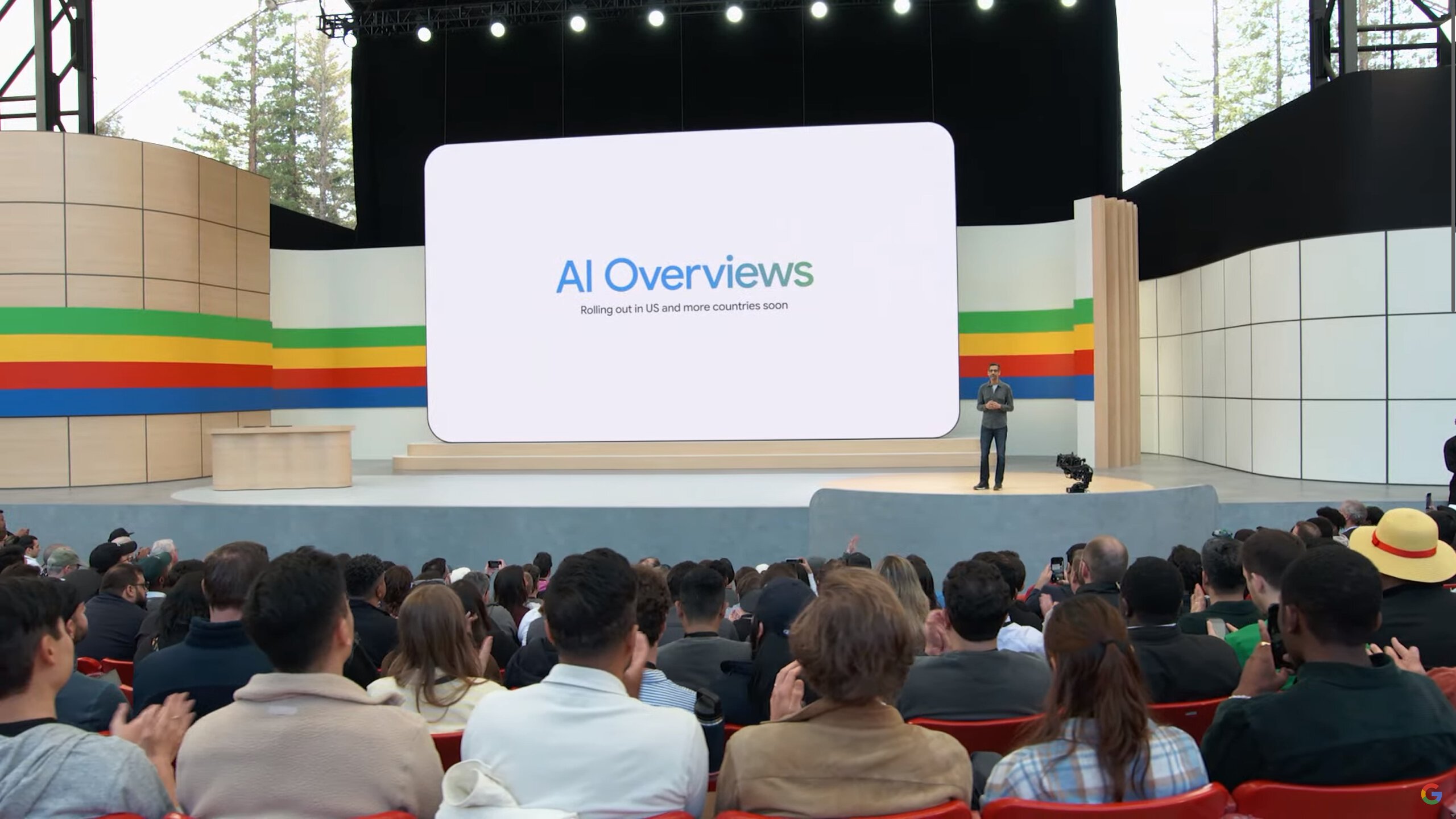 AI Overviews at Google I/O.