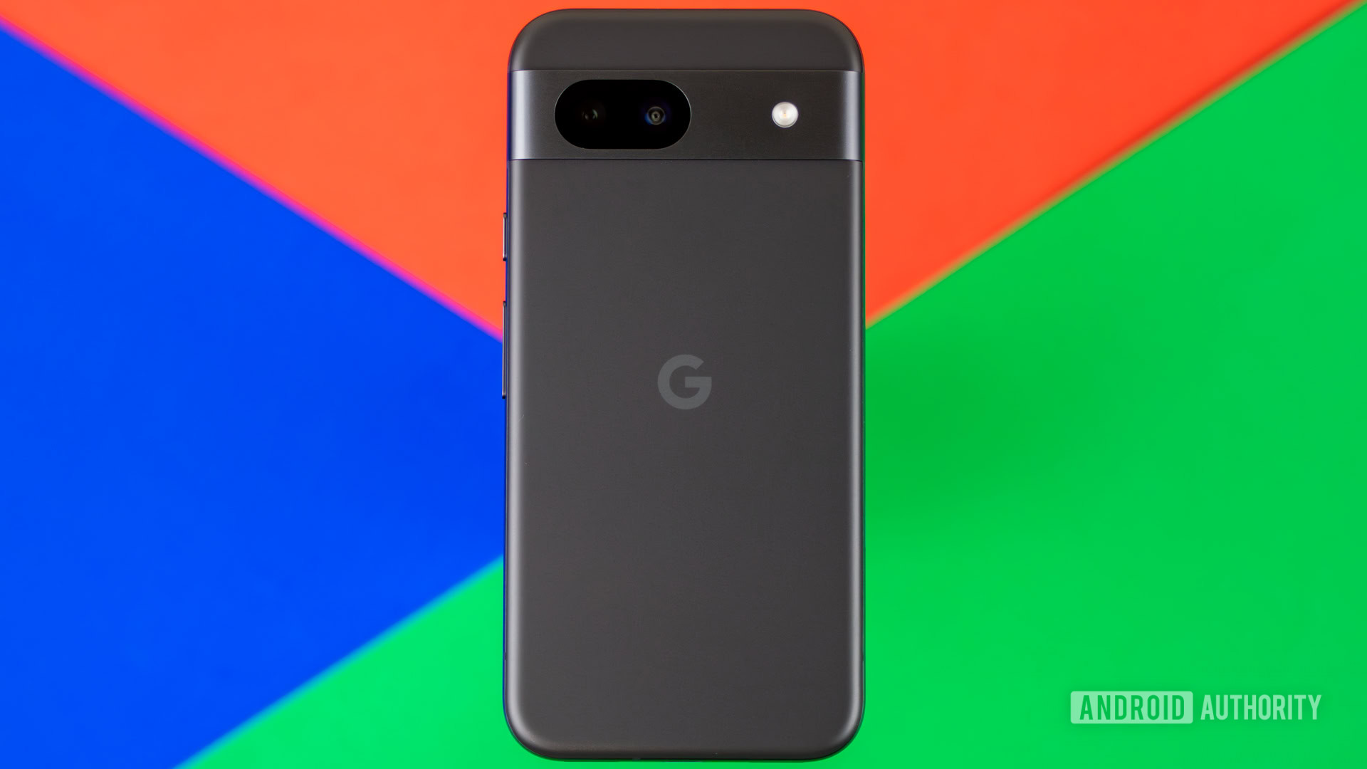 Google Pixel 8a with colorful background stock photo (1)