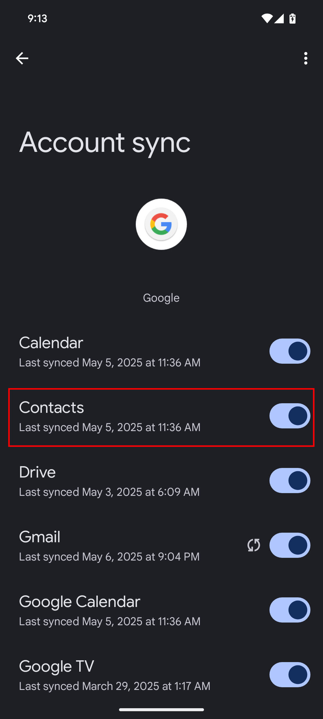 How to turn on Google Sync for contacts on Android 6