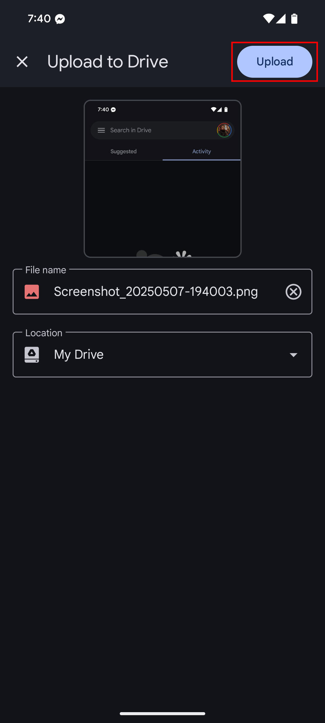 How to upload files to Google Drive 3