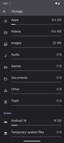 New storage on Android 15 Beta 2