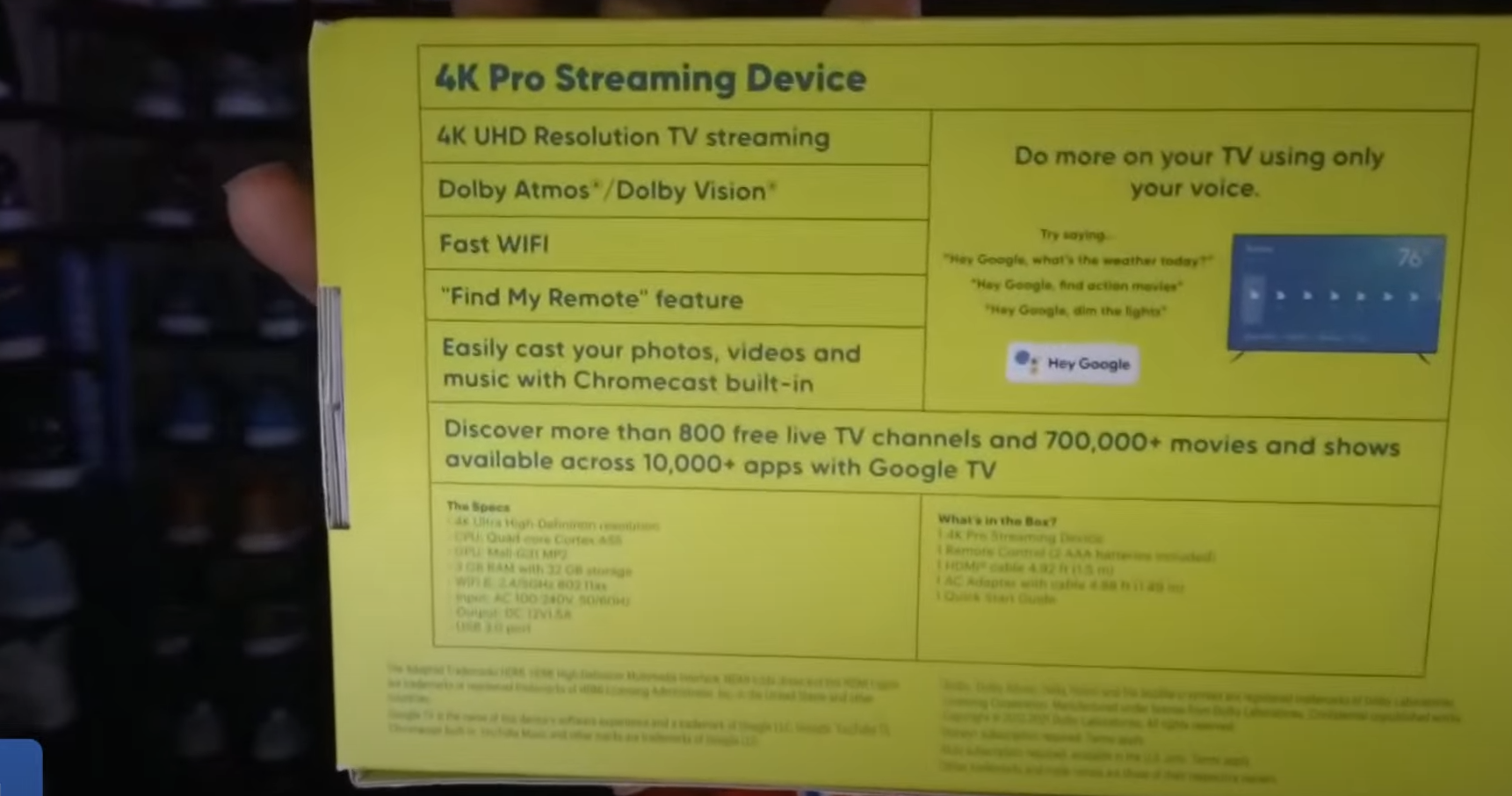 Walmart Onn 4K Pro Google TV Box