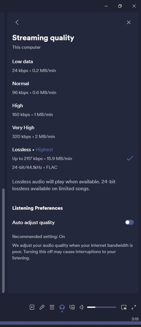 Spotify HiFi on Desktop Leak 1