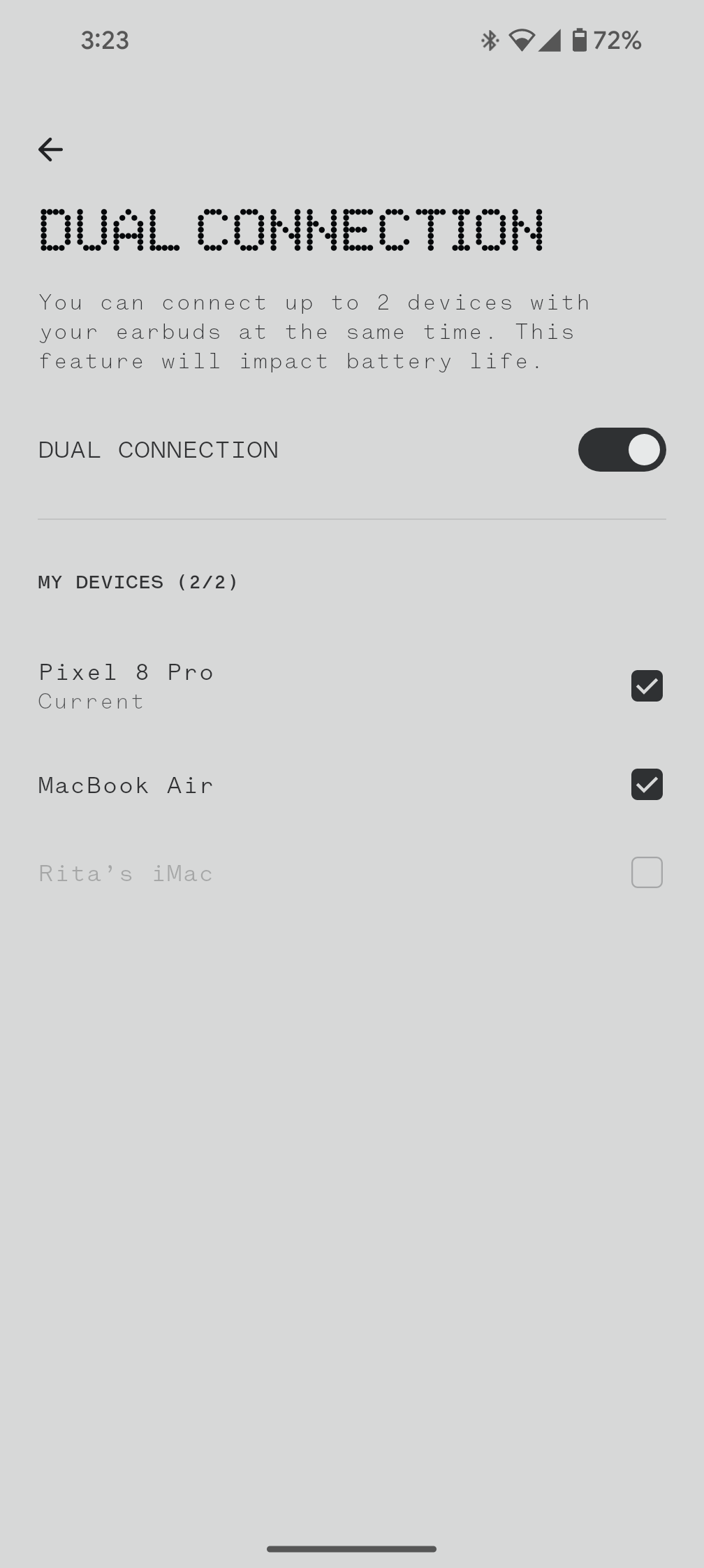 nic x zrzut ekranu aplikacji ucho podwójne połączenie