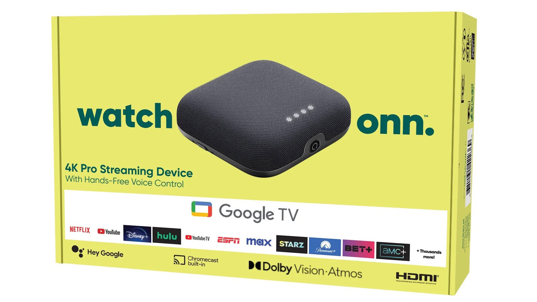 walmart onn 4k pro google tv streaming box