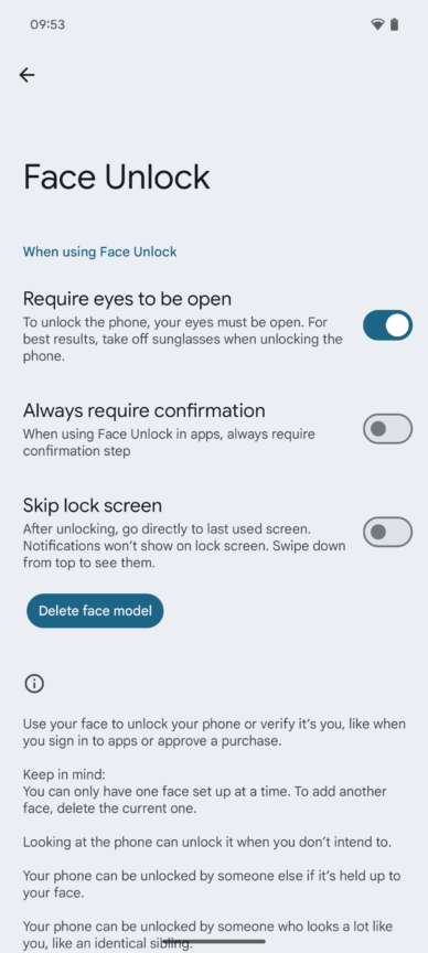Android 15 can automatically delete your face or fingerprint unlock if ...