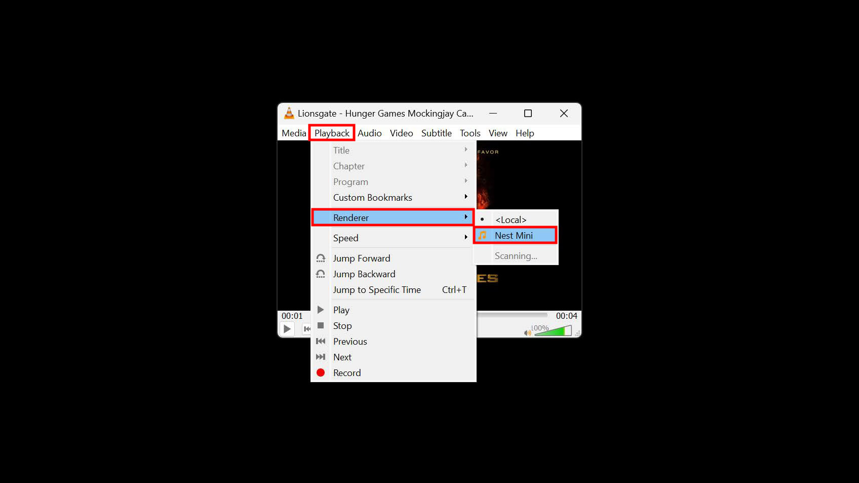 How to cast from Windows VLC app