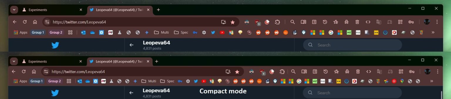 Early work on Chrome compact mode may free toolbar space - Android ...