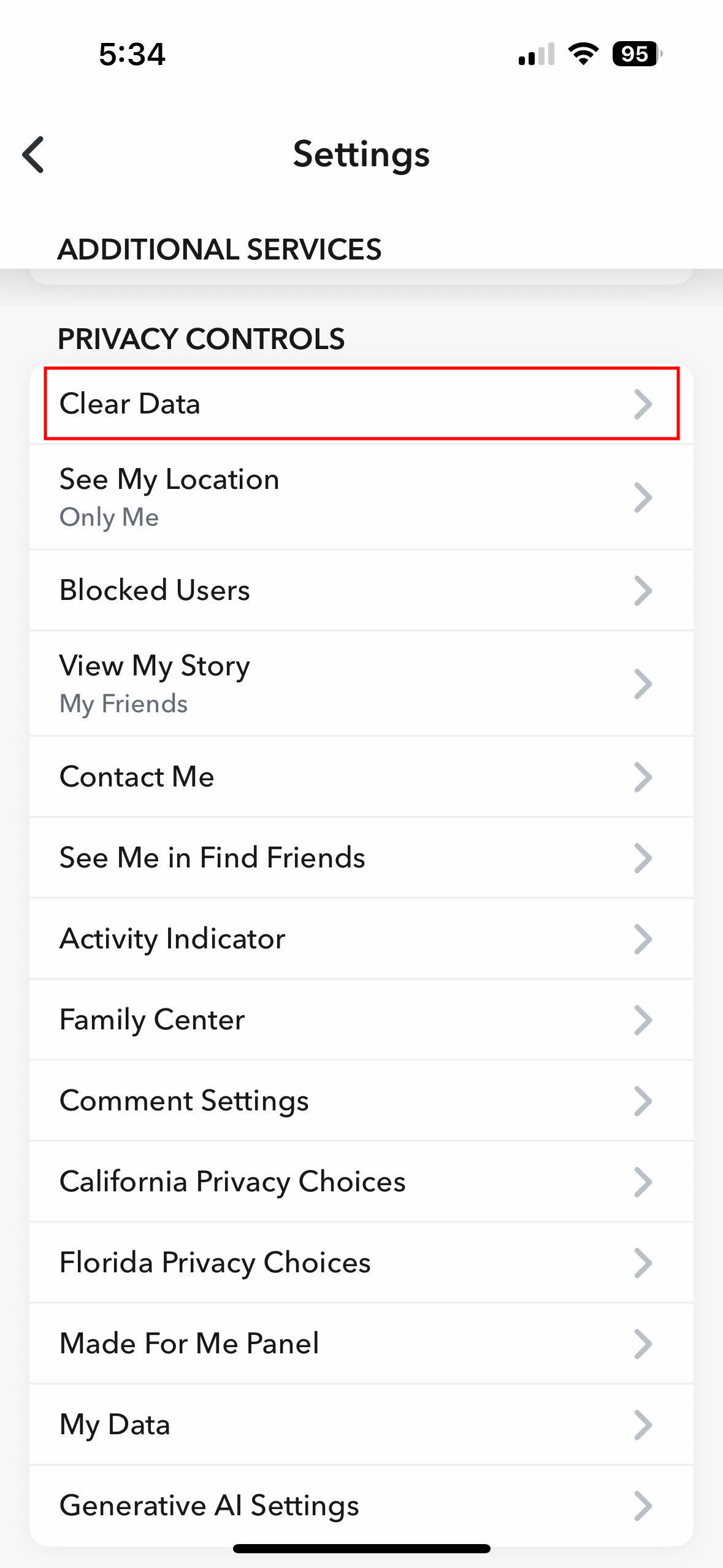 How to clear a conversation on Snapchat for iPhone 3