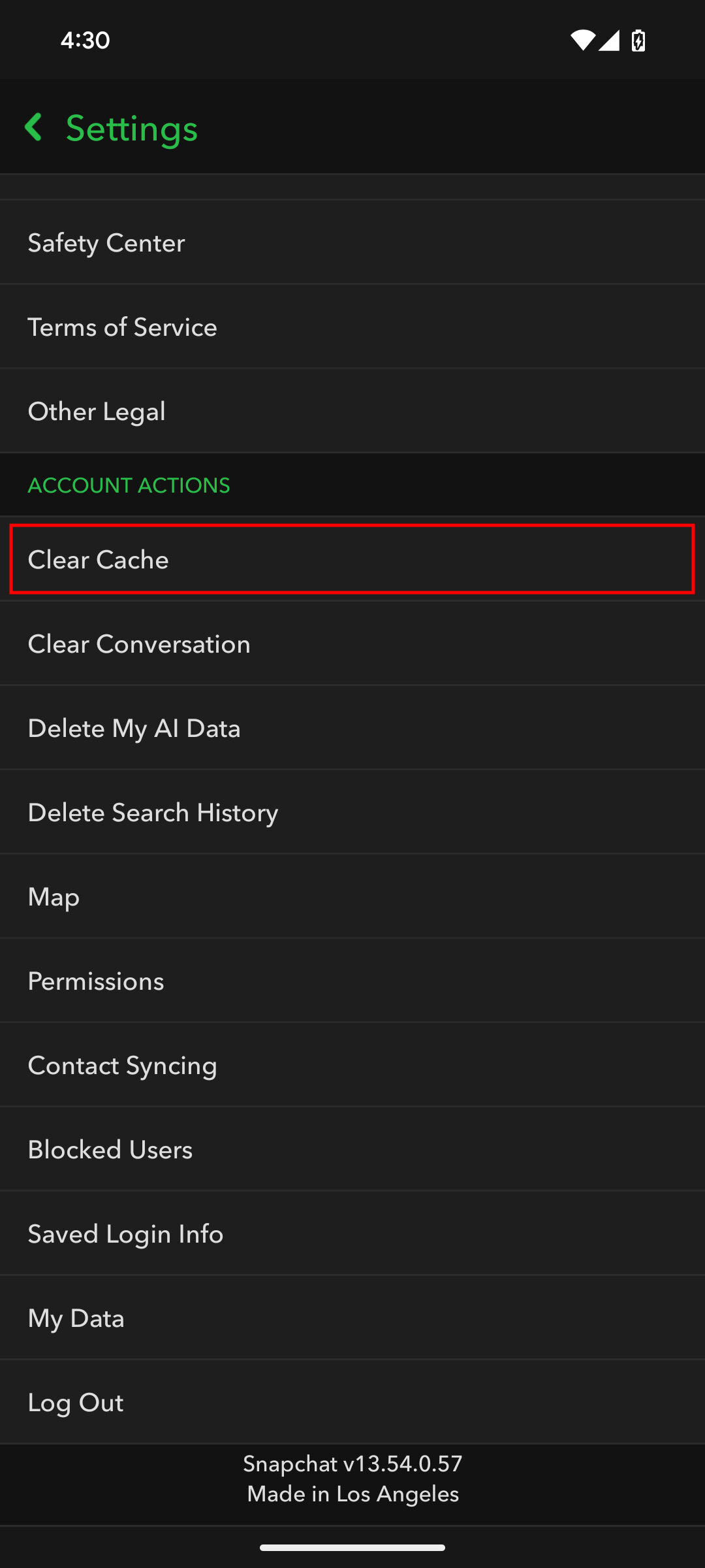 How to clear cache on Snapchat app 3