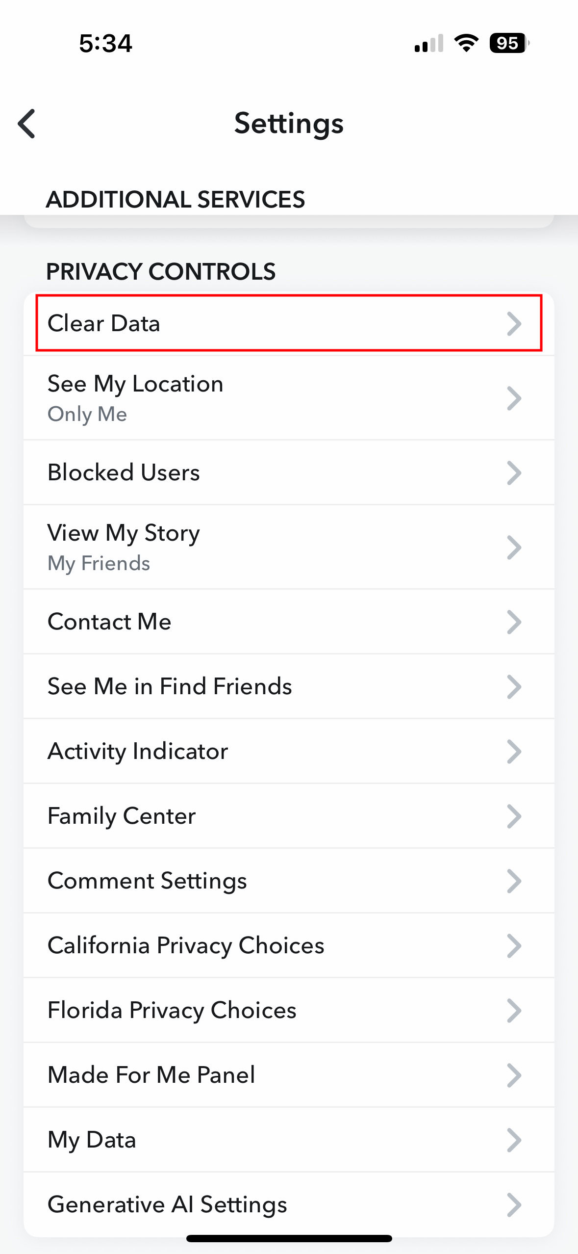 How to clear cache on Snapchat for iPhone 3