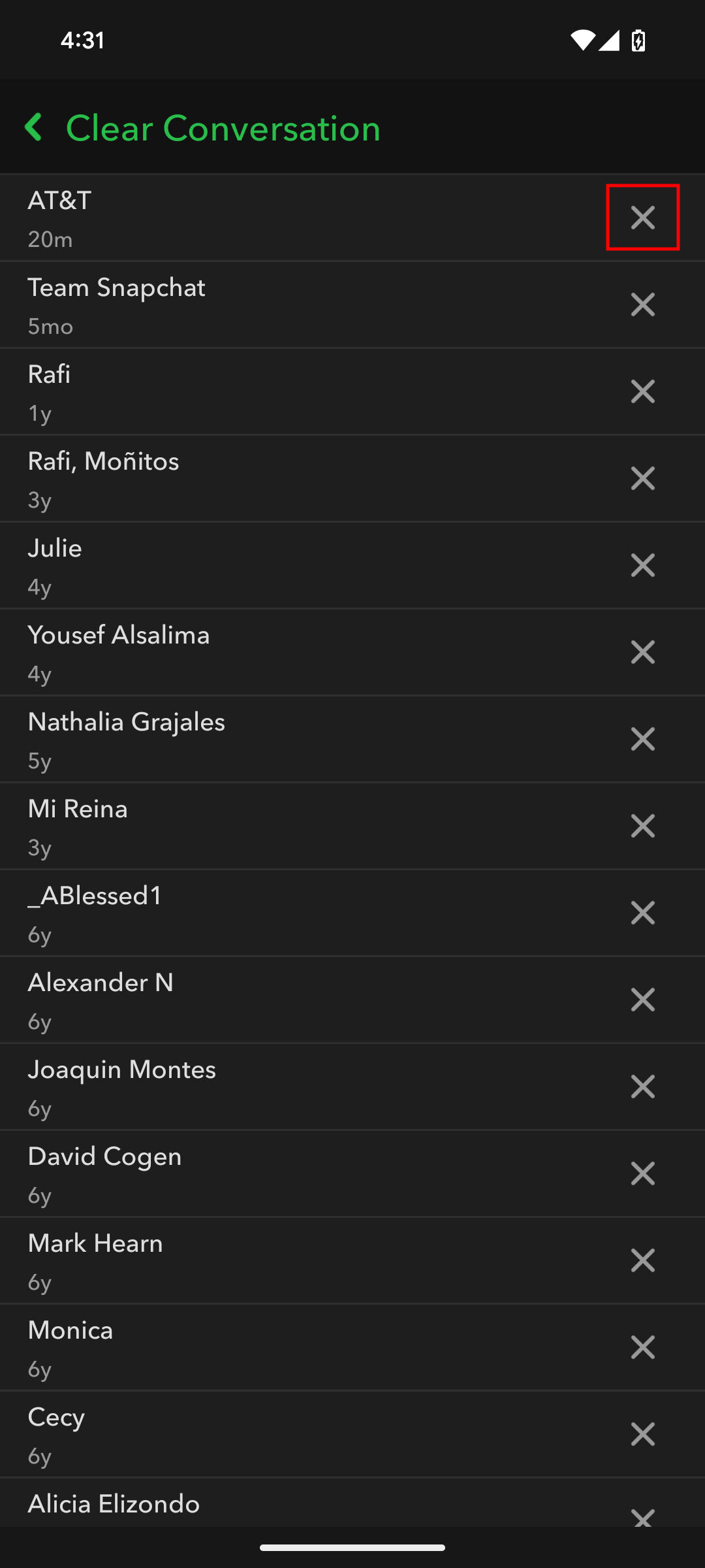 How to clear conversation on Snapchat for Android 4