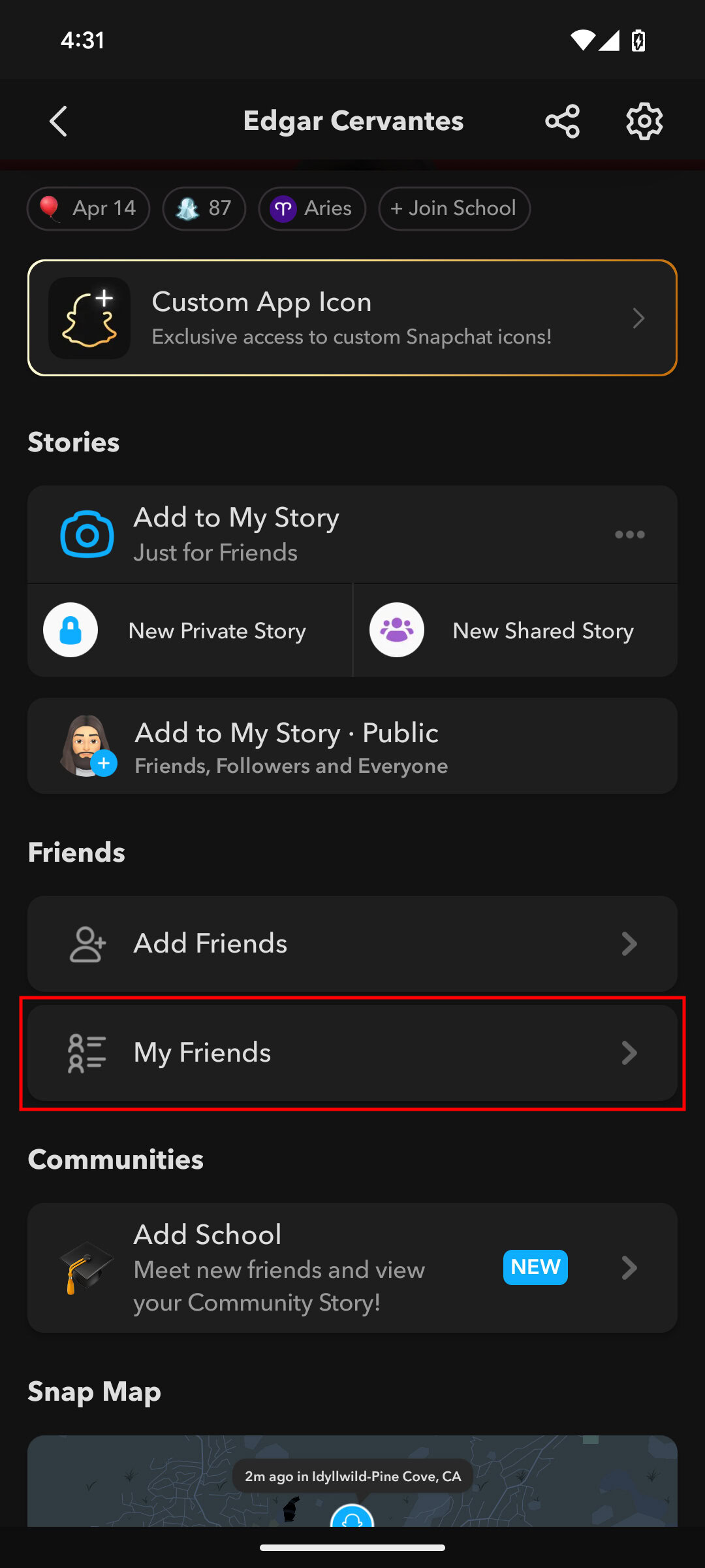 How to remove friend on Snapchat for Android 2