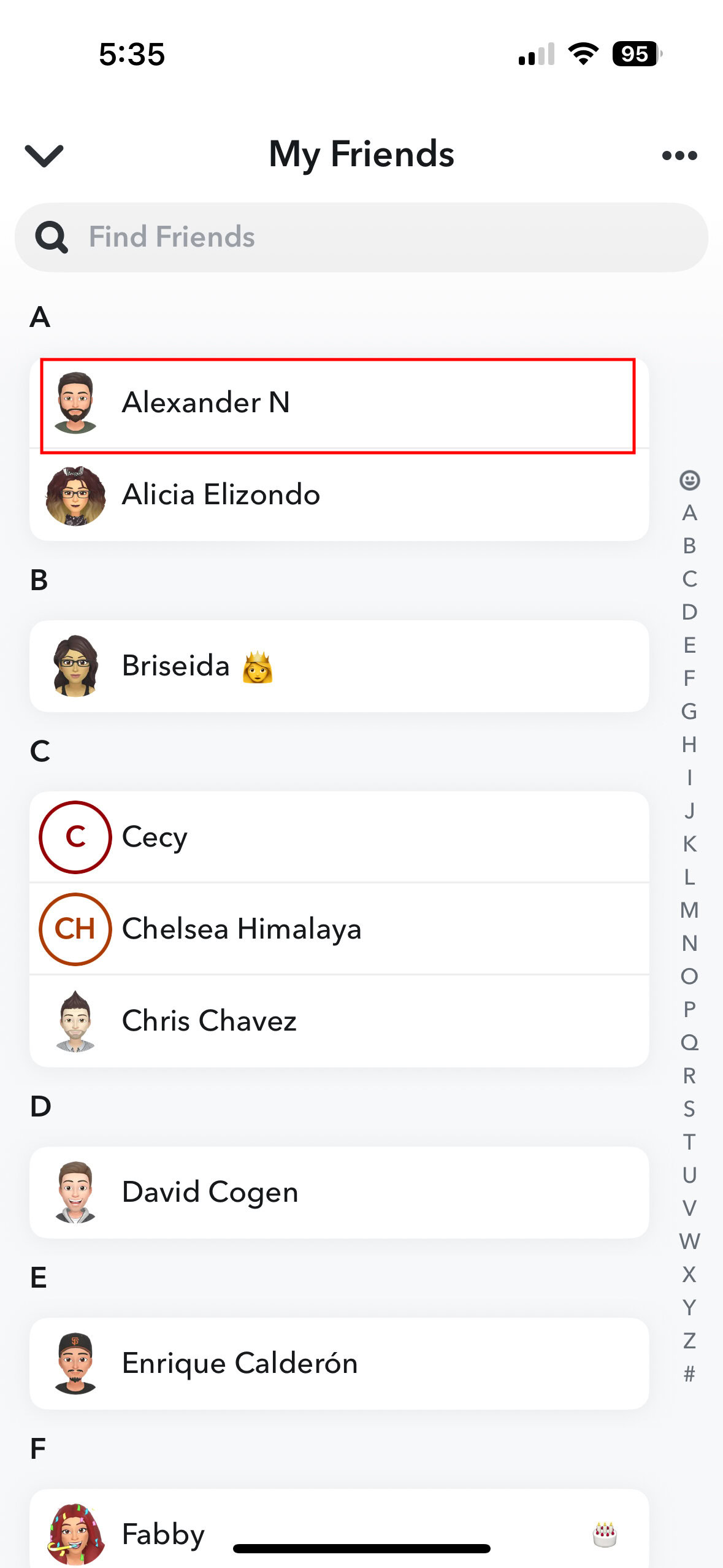 How to remove friend on Snapchat for iPhone 3