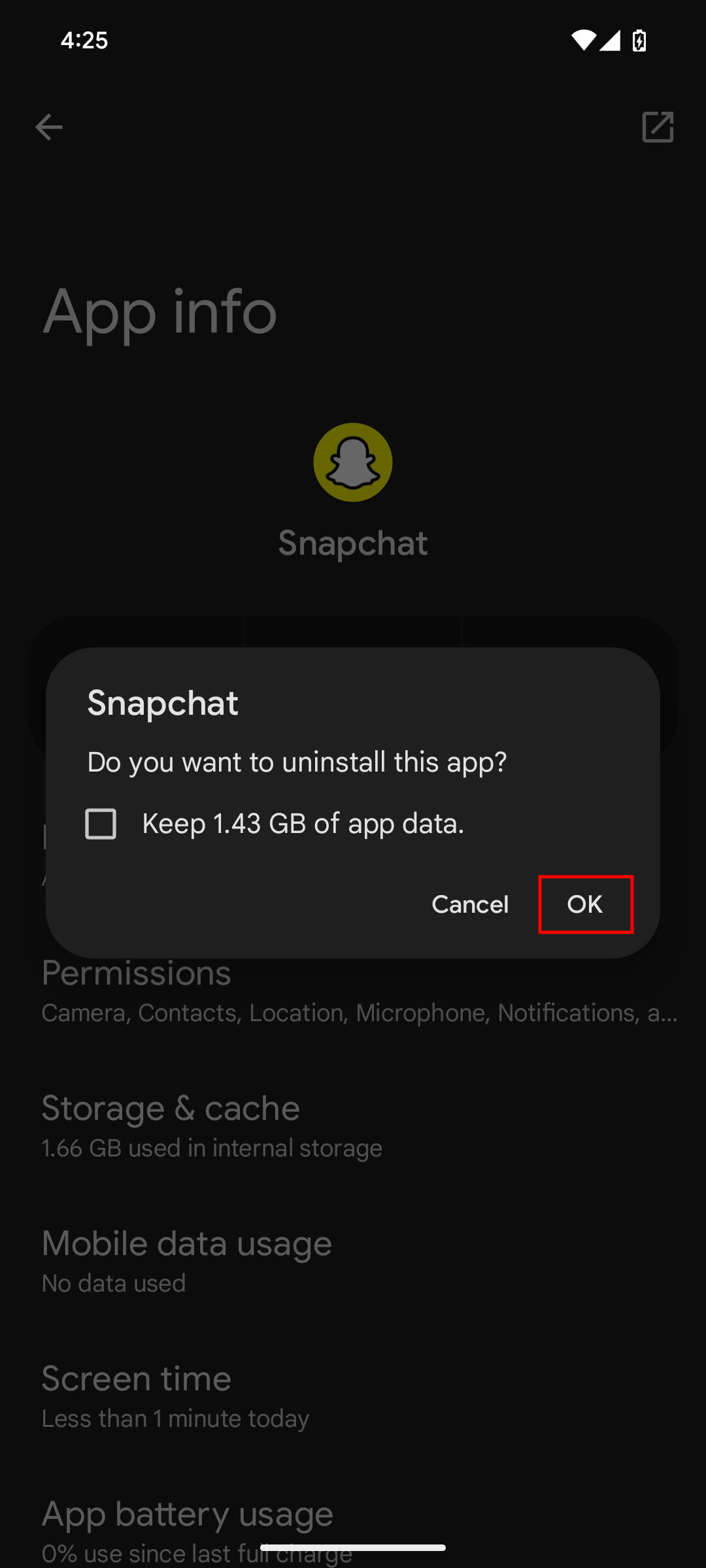 How to uninstall Snapchat on Android 16 4