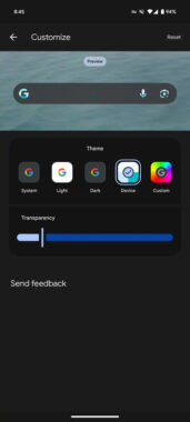 Google Search widget will let you customize its colors again