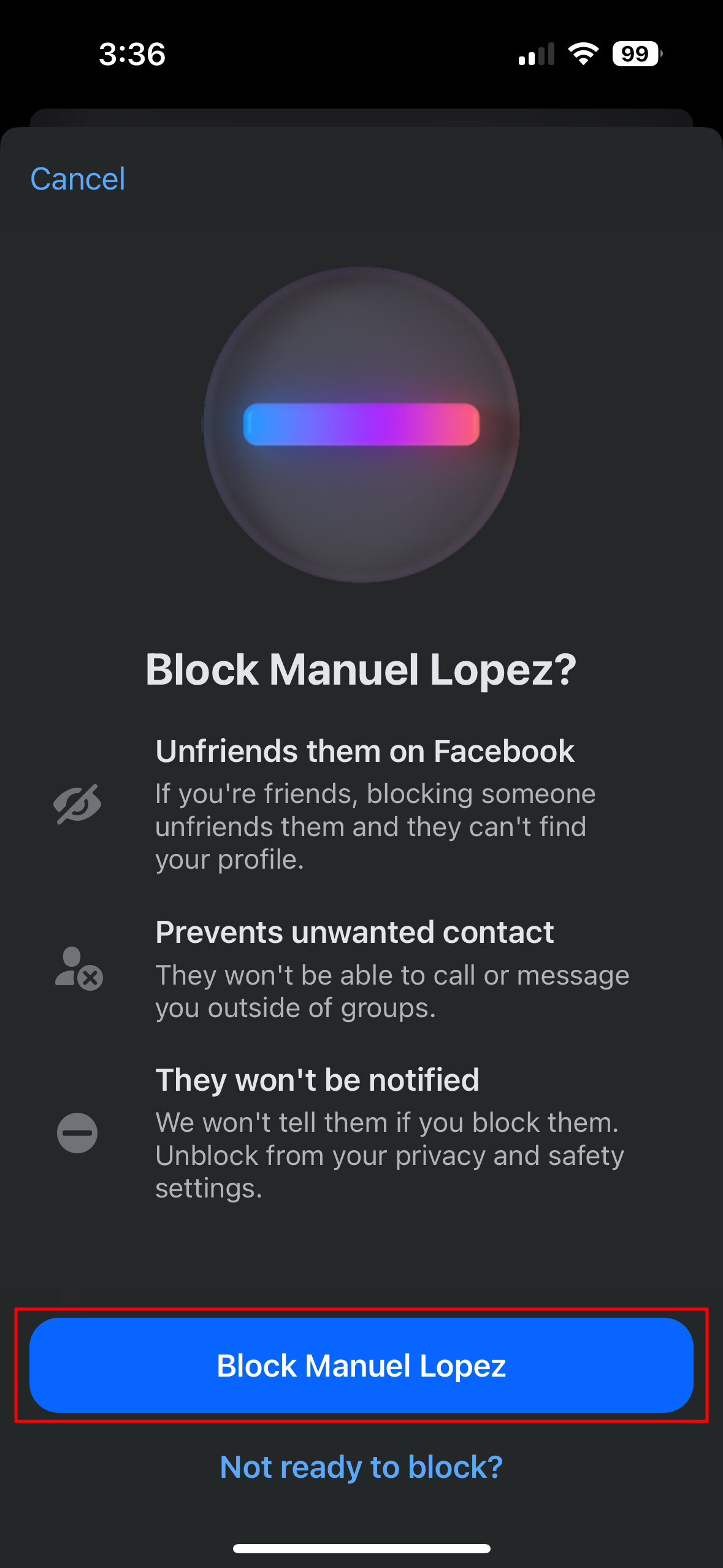 How to block someone on Facebook Messenger 3
