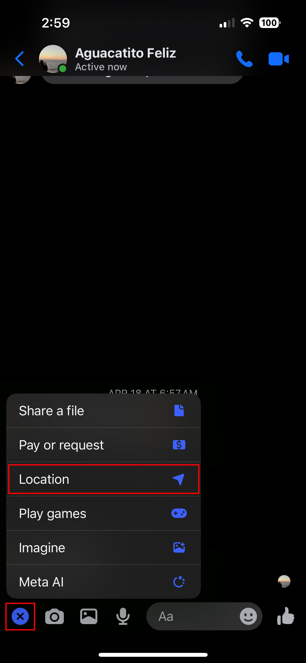 How to send your location on Messenger for iPhone 1