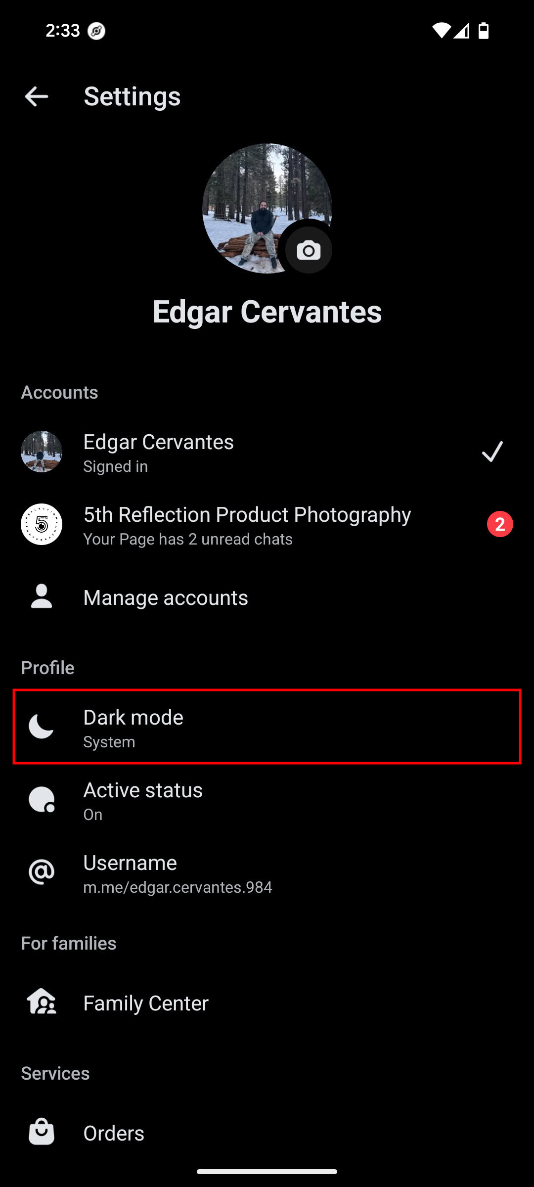 How to turn on Dark Mode on Facebook Messenger app 2