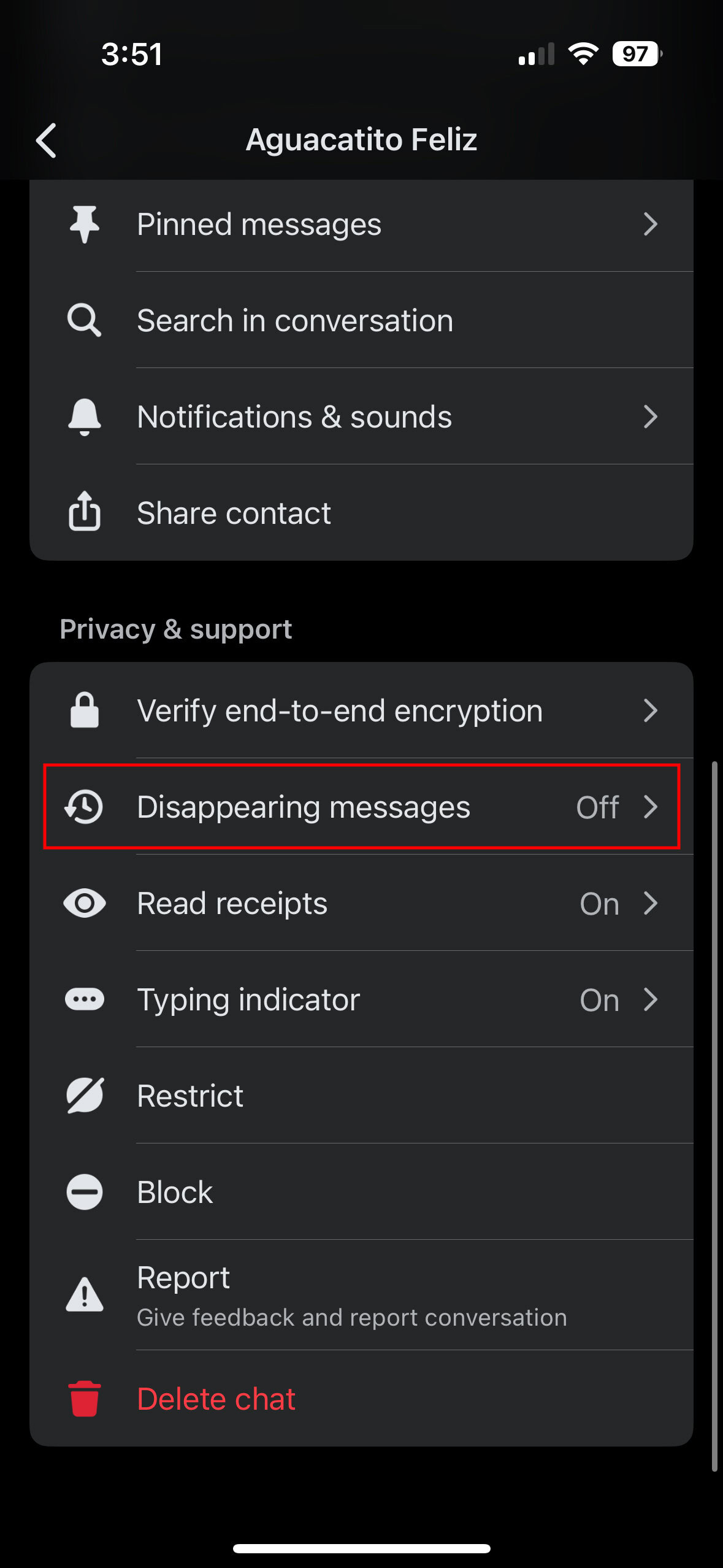 How to turn on Disappearing Messages on Messenger for iPhone 2
