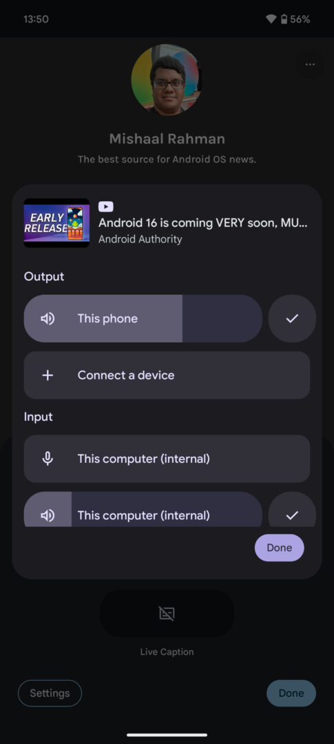 Android 16 could add a system-wide audio input switcher - Android Authority