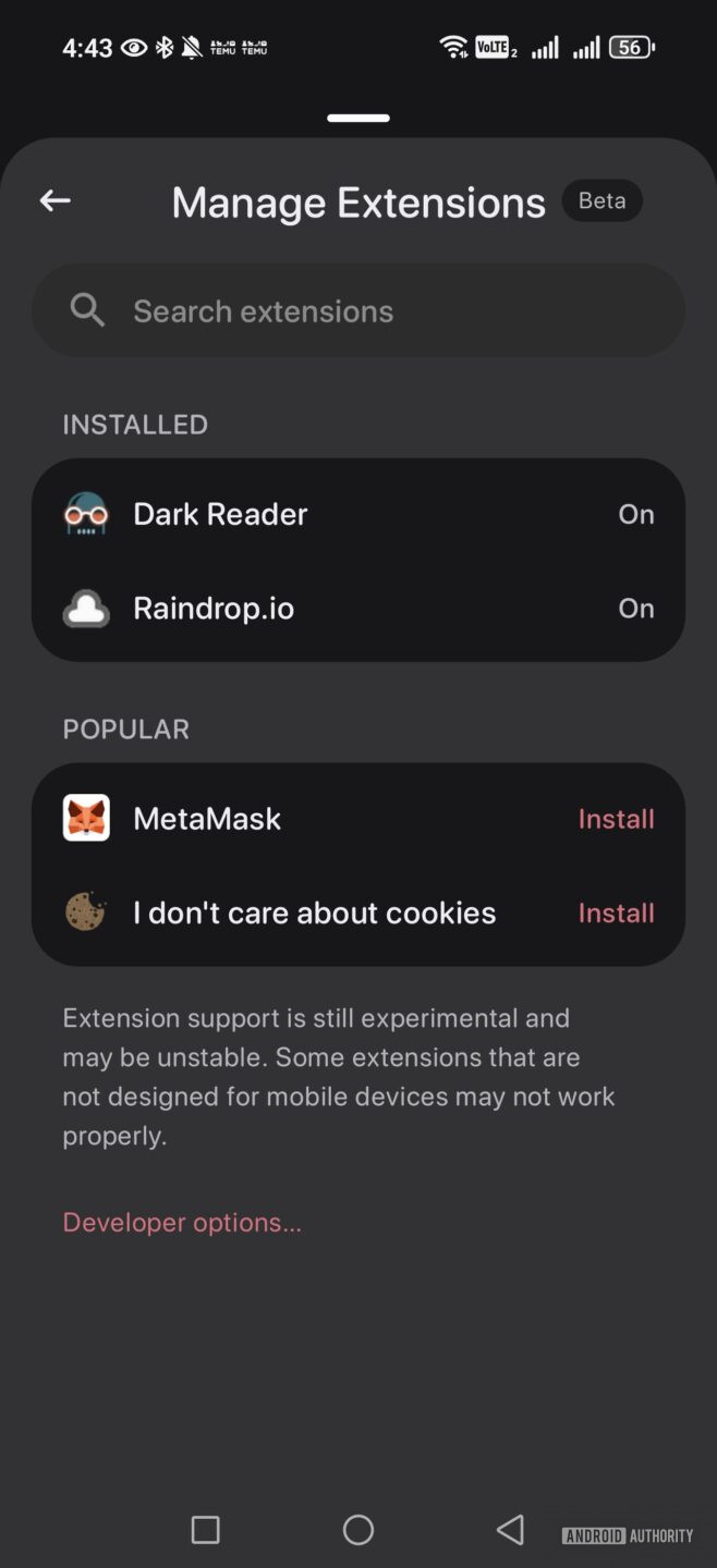 Extention App How to use Chrome extensions on an Android browser - Android Authority