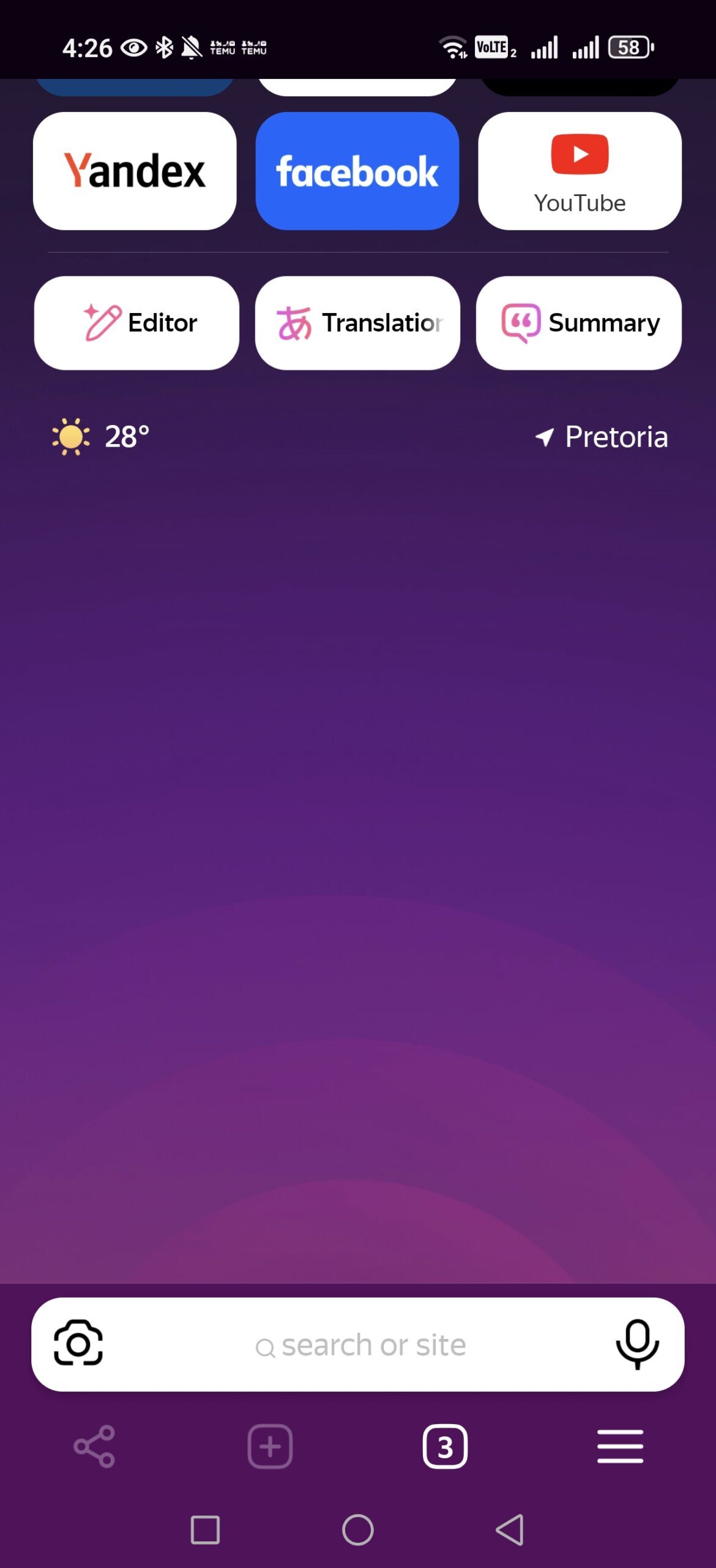 yandex browser home page
