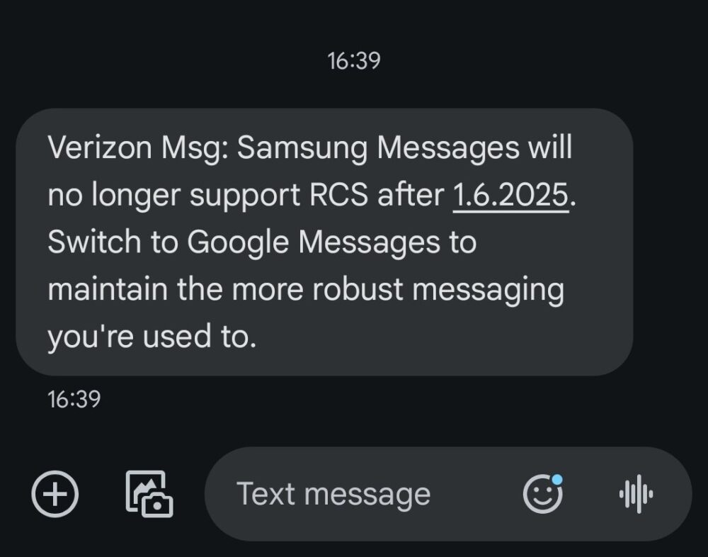Verizon signals the end of RCS on Samsung Messages