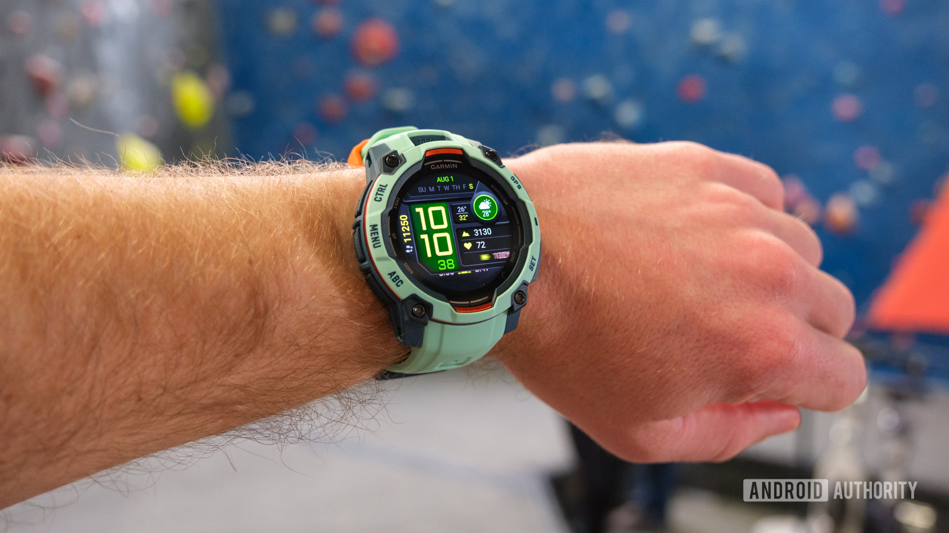 Garmin Instinct 3 AMOLED on wrist Garmin Instinct 3 AMOLED on wrist