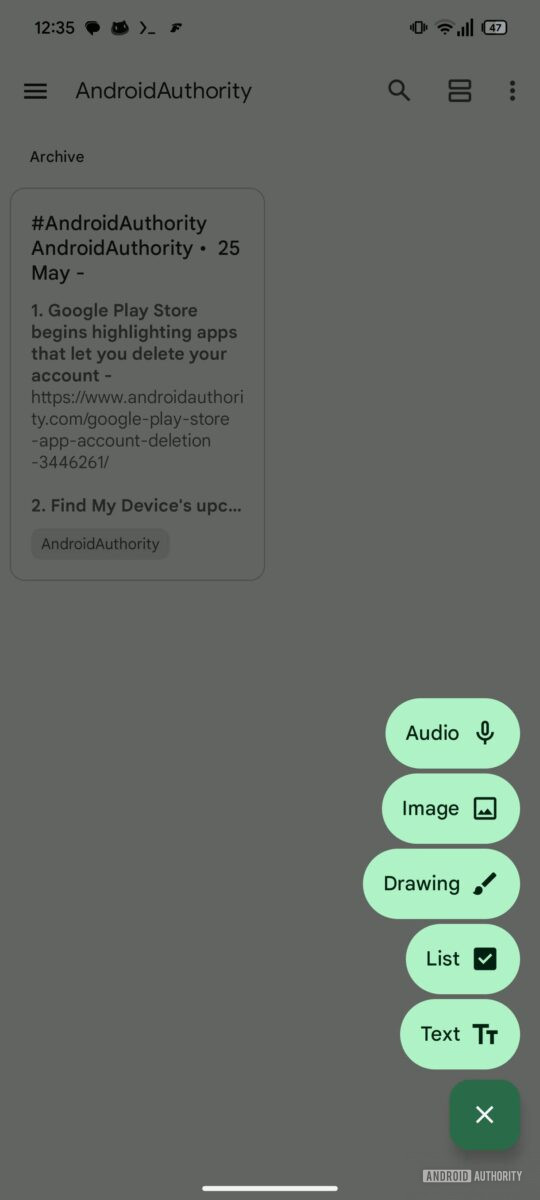 Google Keep speeds up creation of text notes- Android Authority