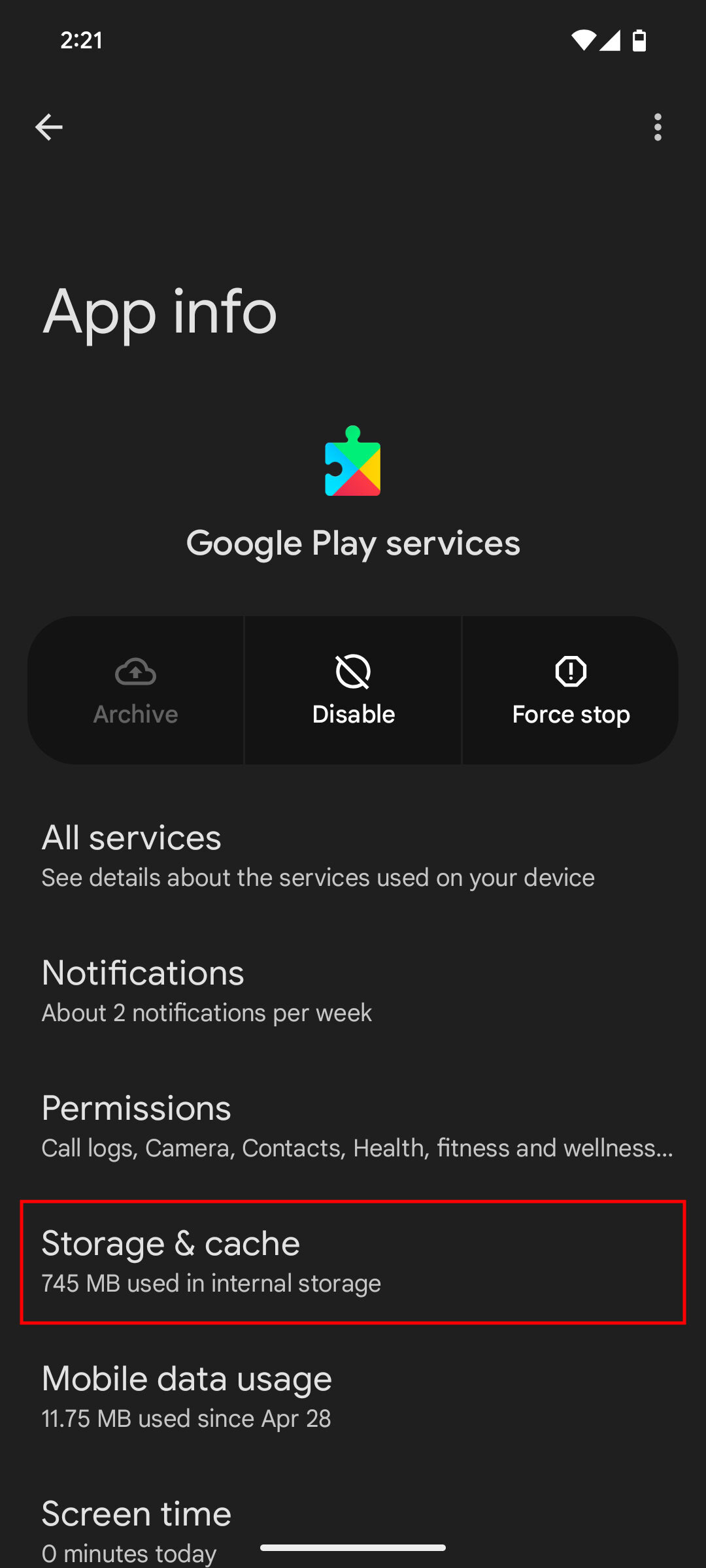 How to clear cache and storage on Android 16 4