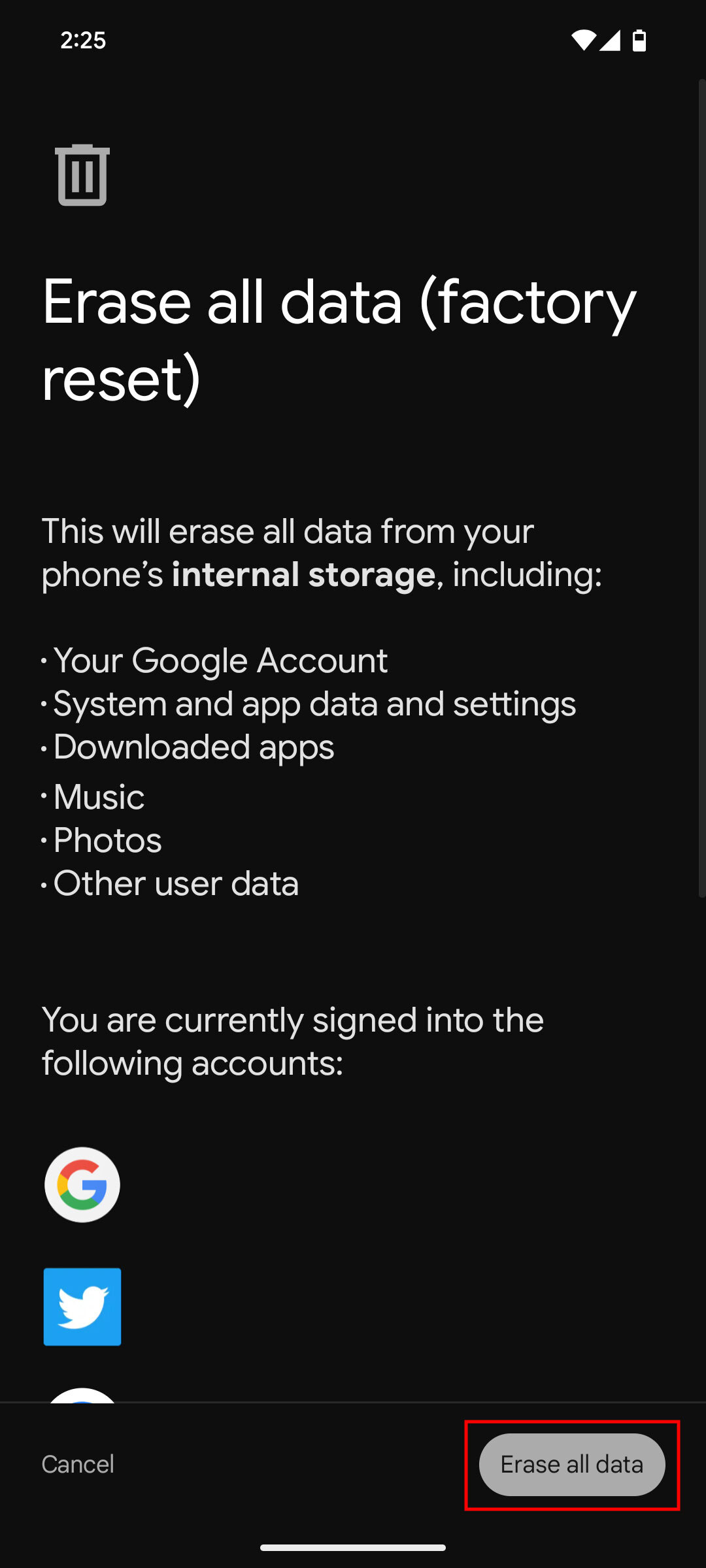 How to factory reset on Android 16 4