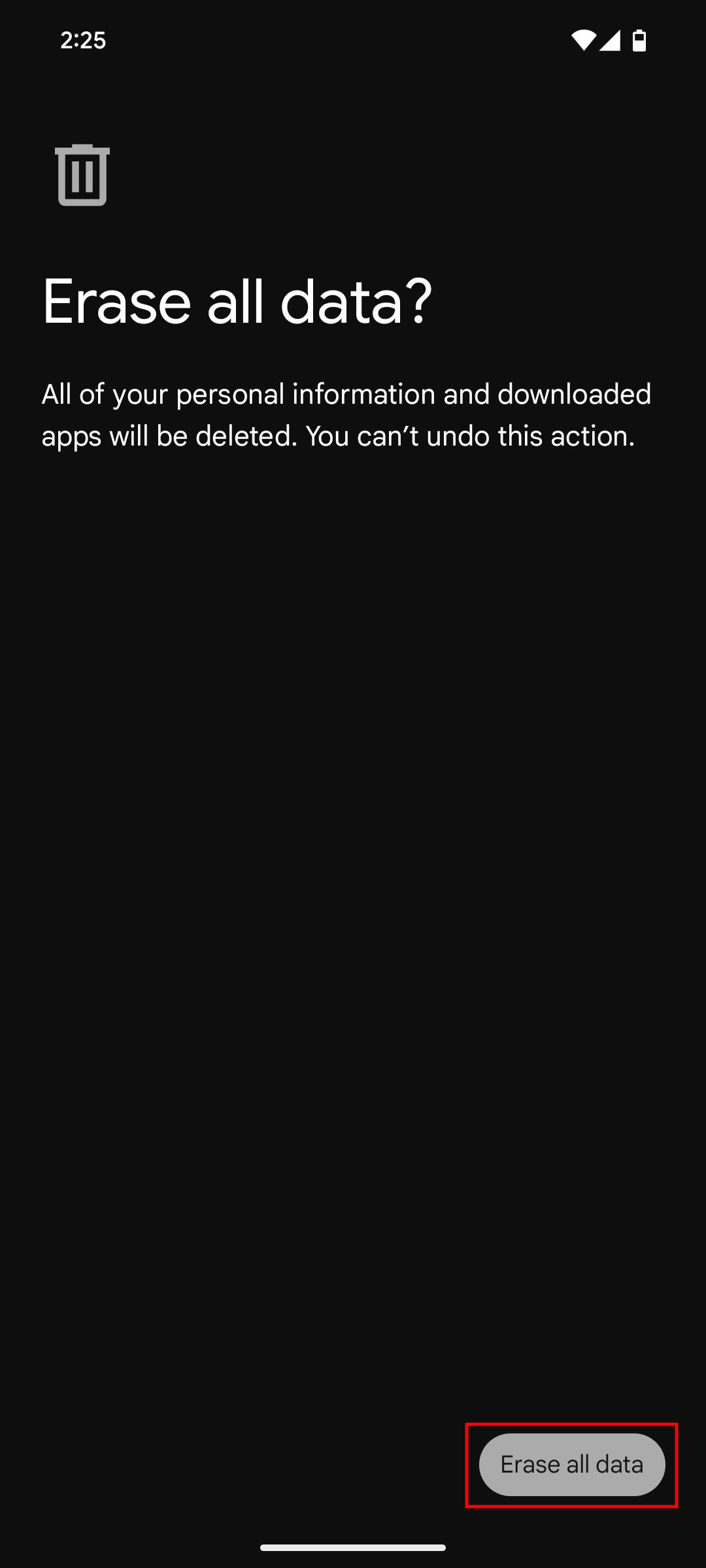How to factory reset on Android 16 5
