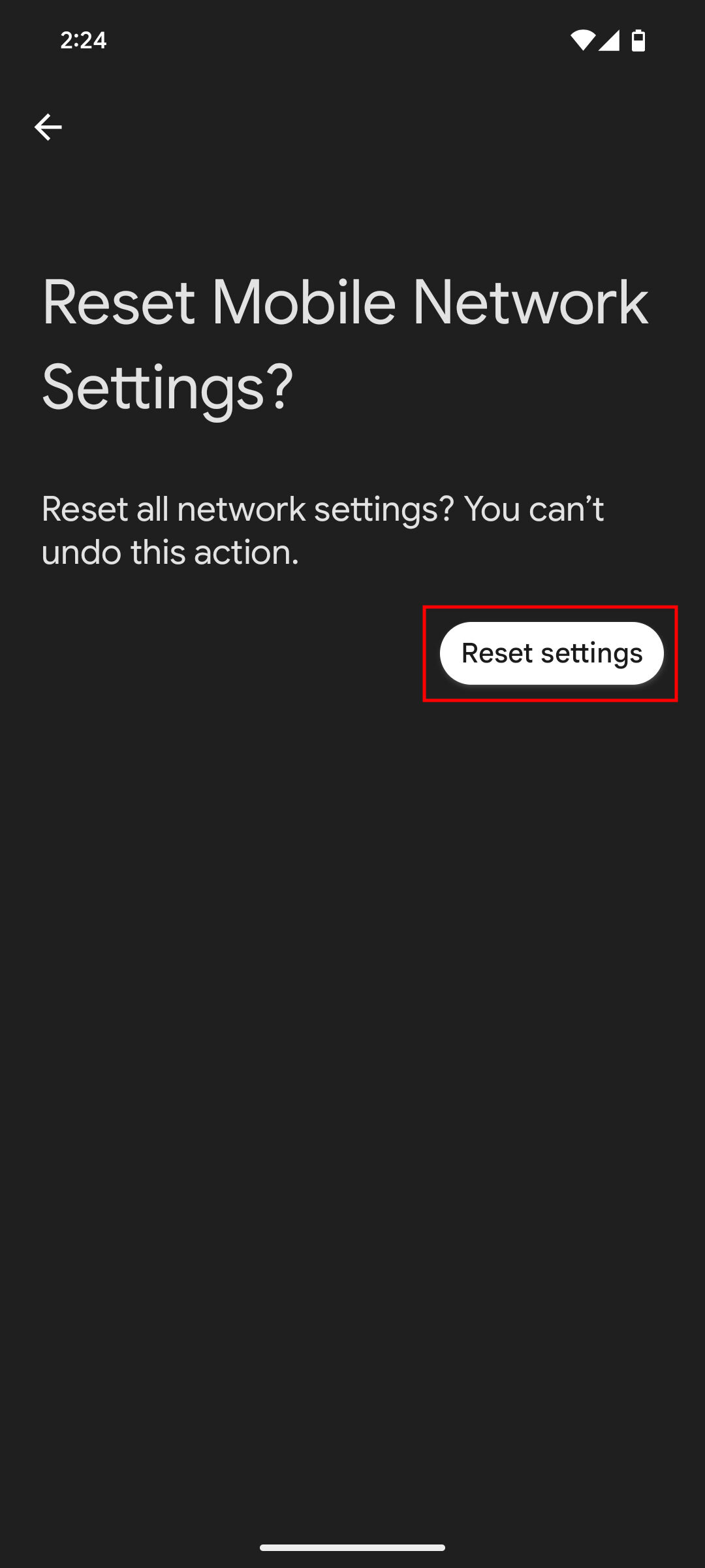 How to reset mobile network settings on Android 16 5